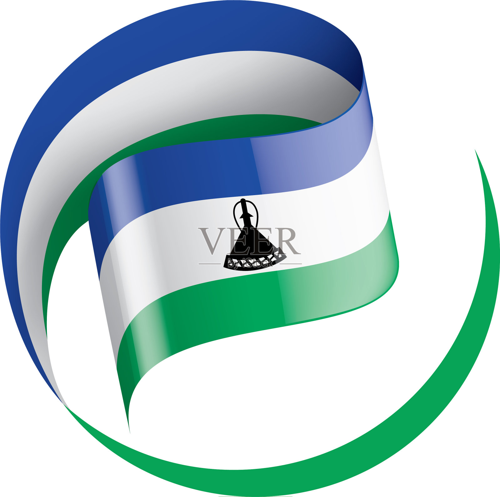 莱索托国旗上有白色设计元素图片