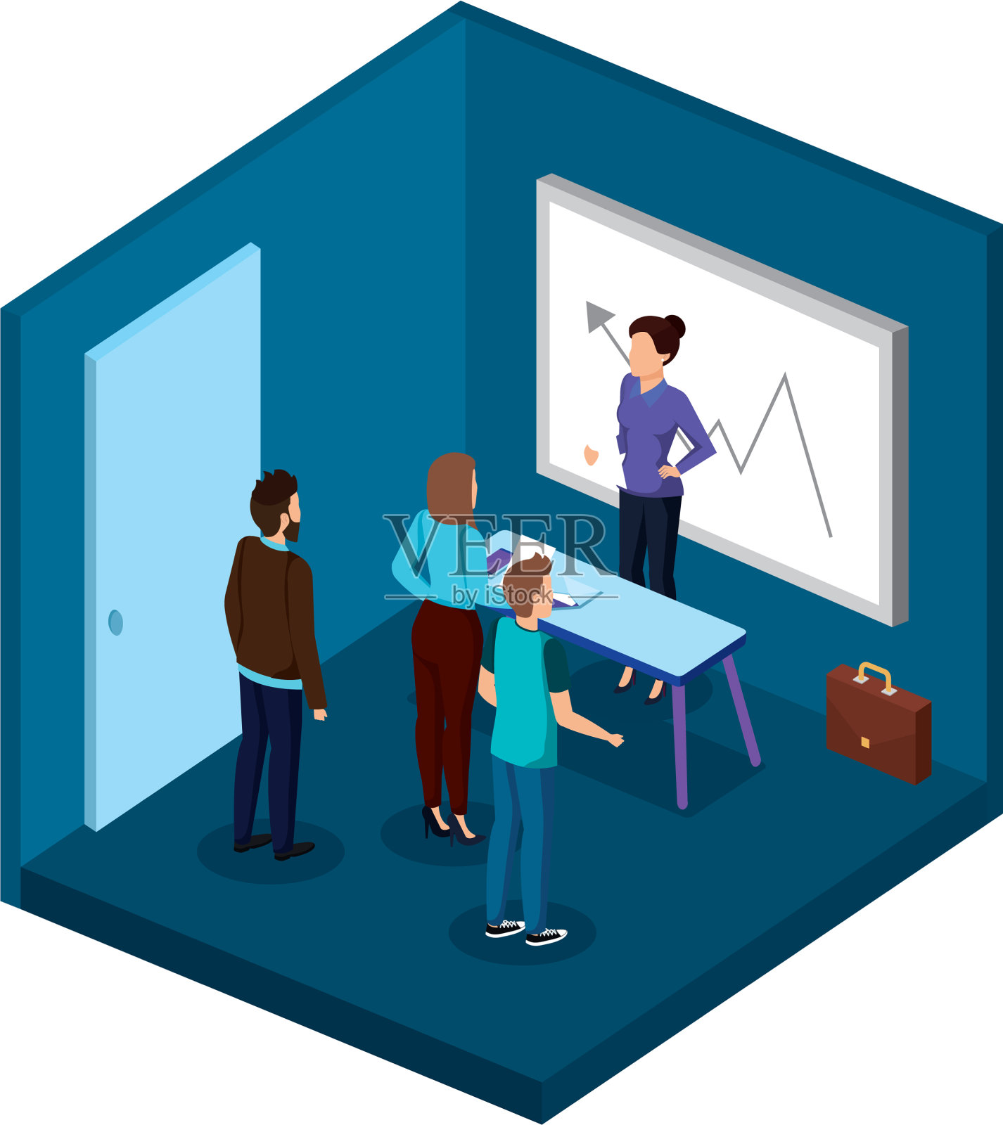 办公室里的一群商务人士设计元素图片