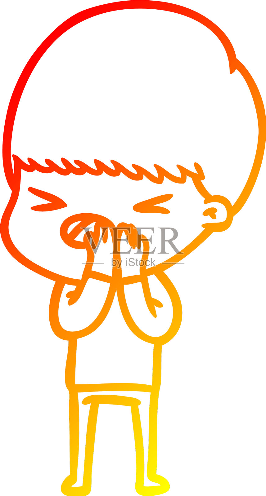 温暖的梯度线画卡通强调人设计元素图片