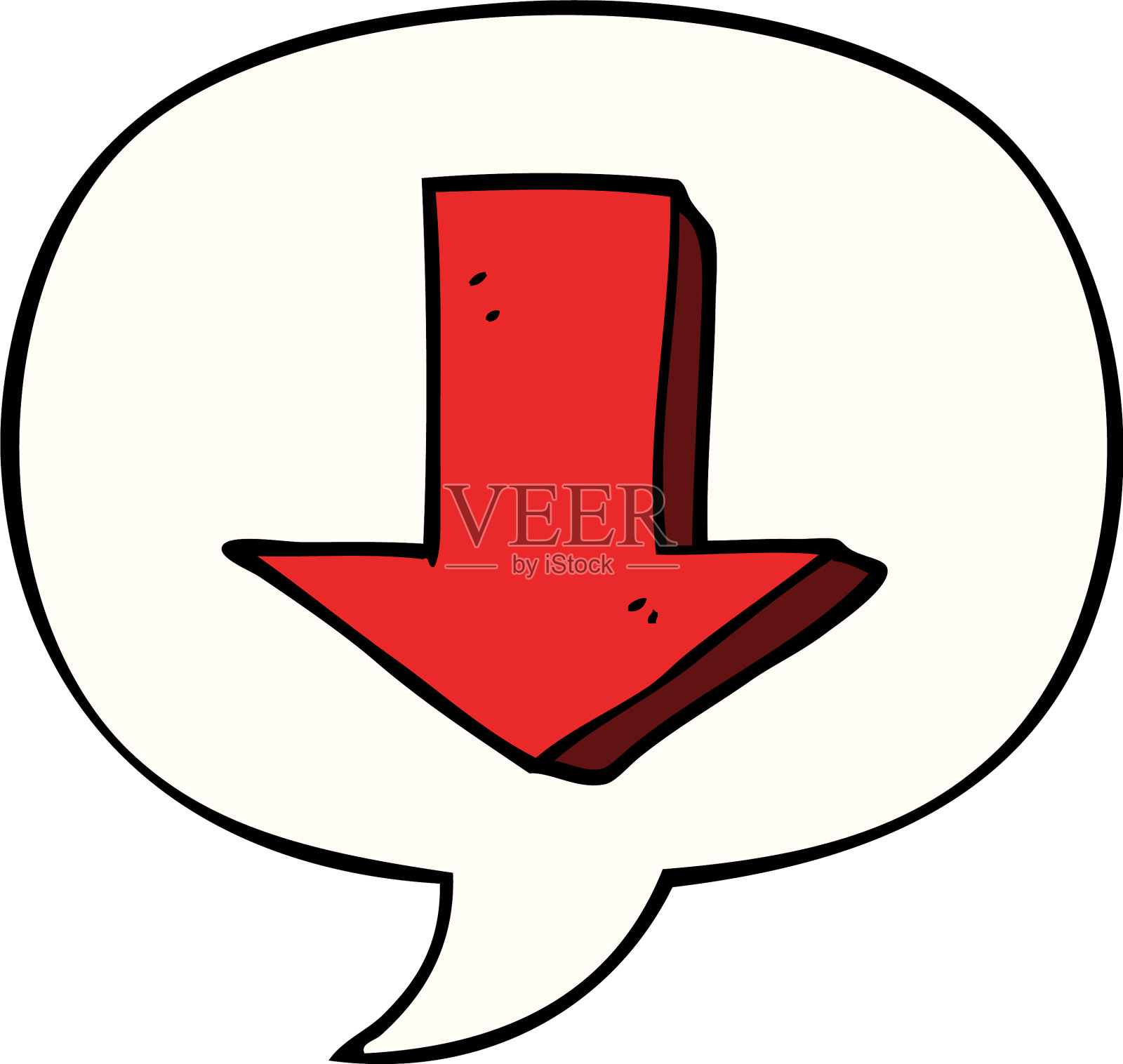 卡通指向箭头和语音泡泡设计元素图片