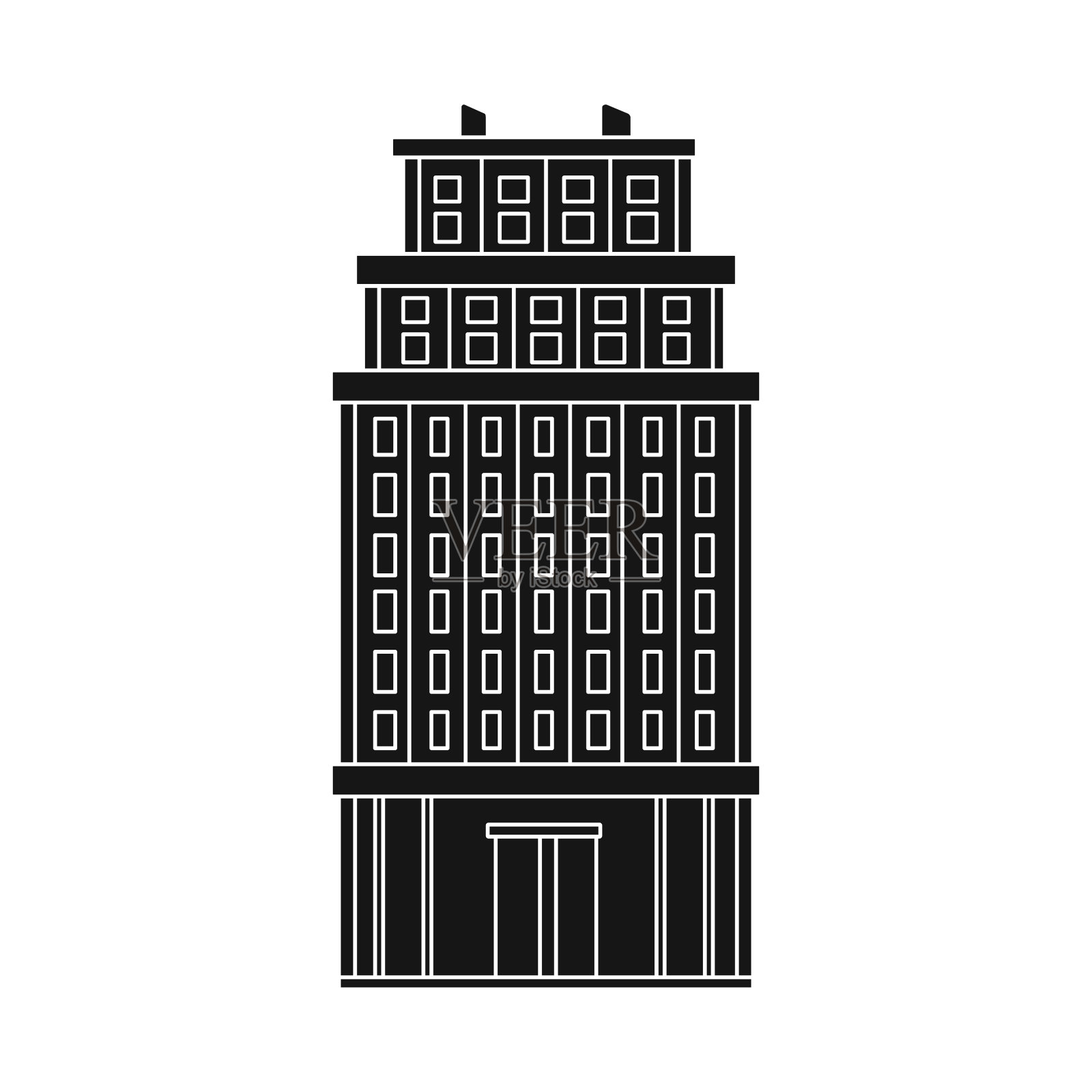 摩天大楼和酒店标志设计元素图片