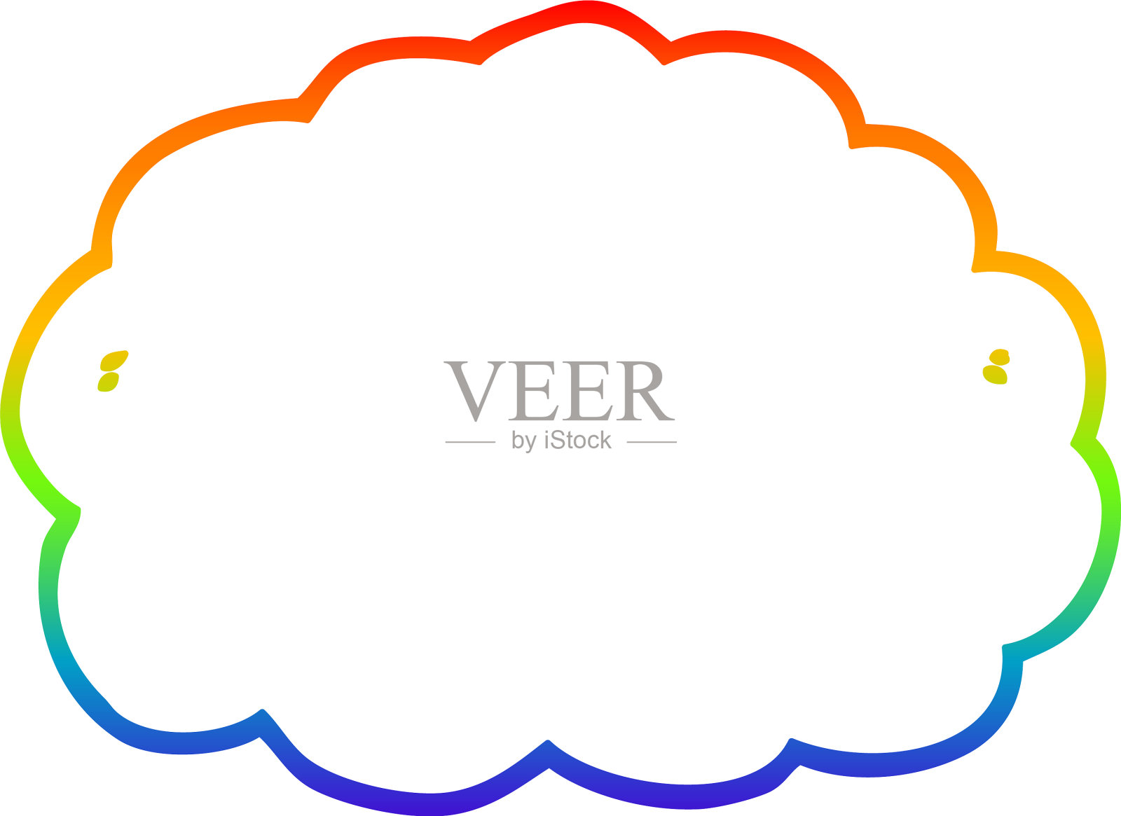 彩虹渐变线绘制卡通云设计元素图片