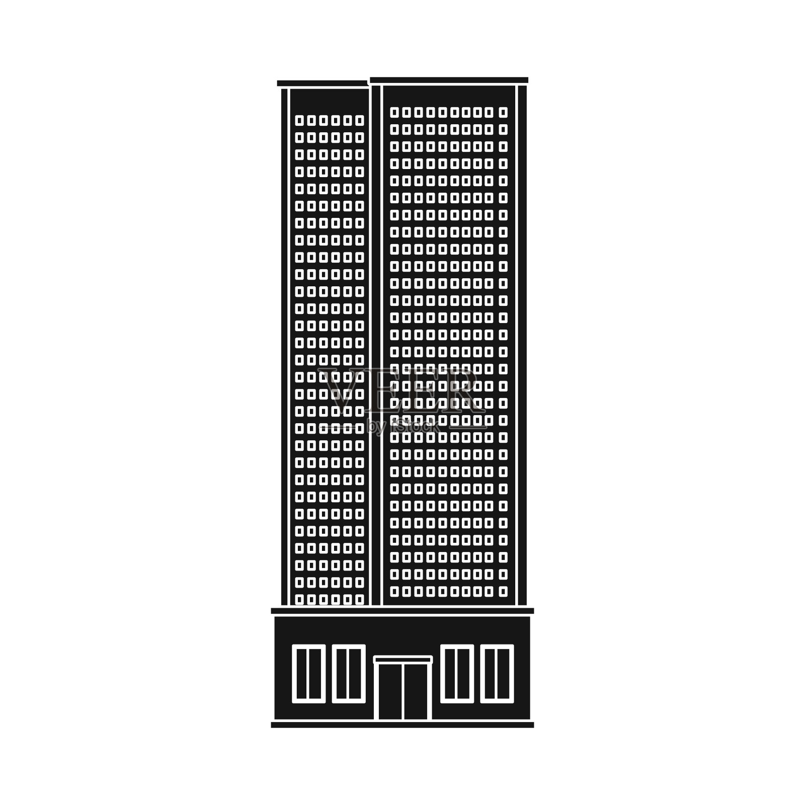 孤立的摩天大楼和酒店标志设计元素图片