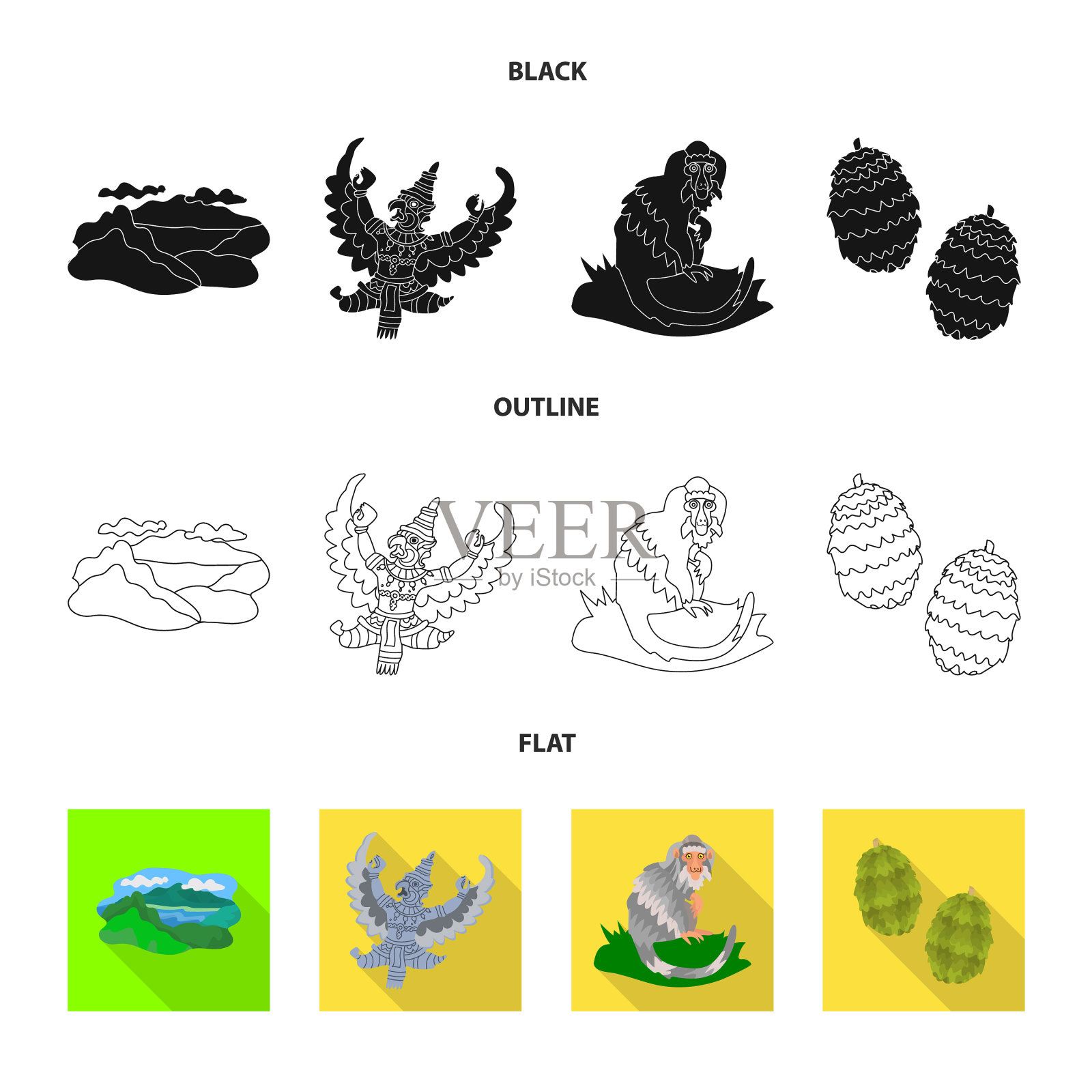 设计和旅游图标收集插画图片素材