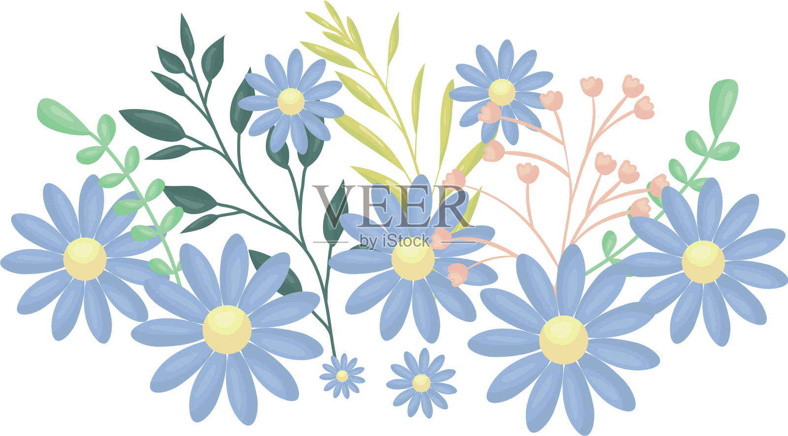 花和叶装饰设计元素图片