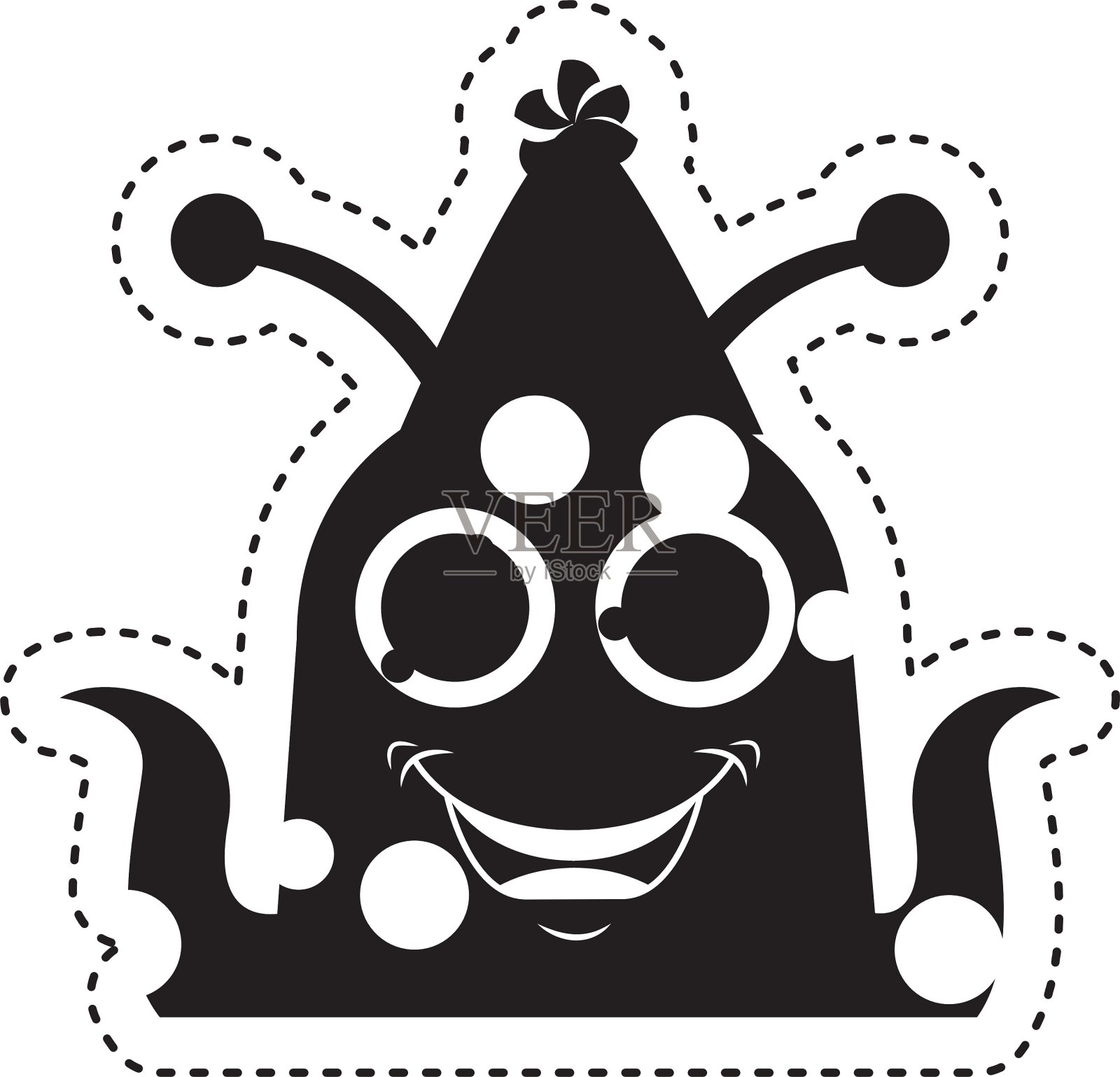 戴着派对帽的怪物漫画人物插画图片素材