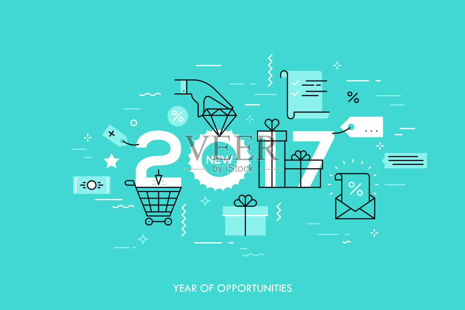 信息图表概念2017年的机遇插画图片素材