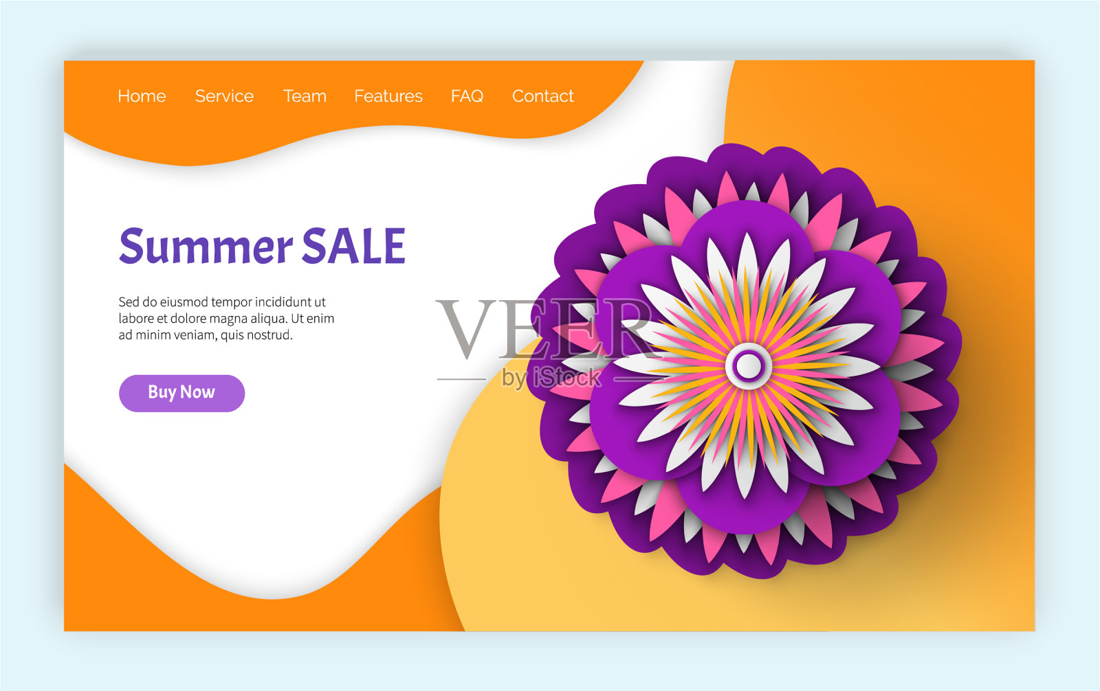 夏季和春季销售和折扣网站设计模板素材