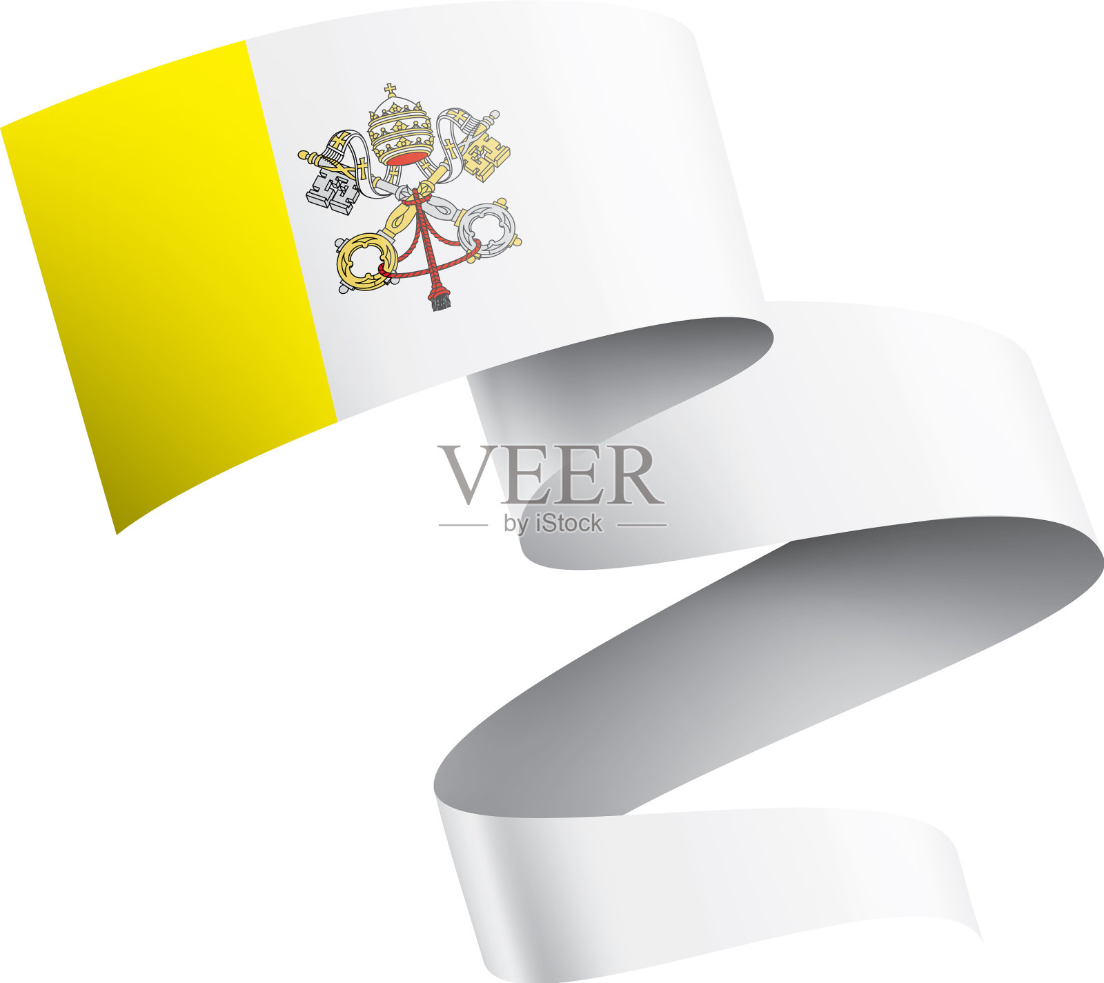 白色的梵蒂冈国旗设计元素图片