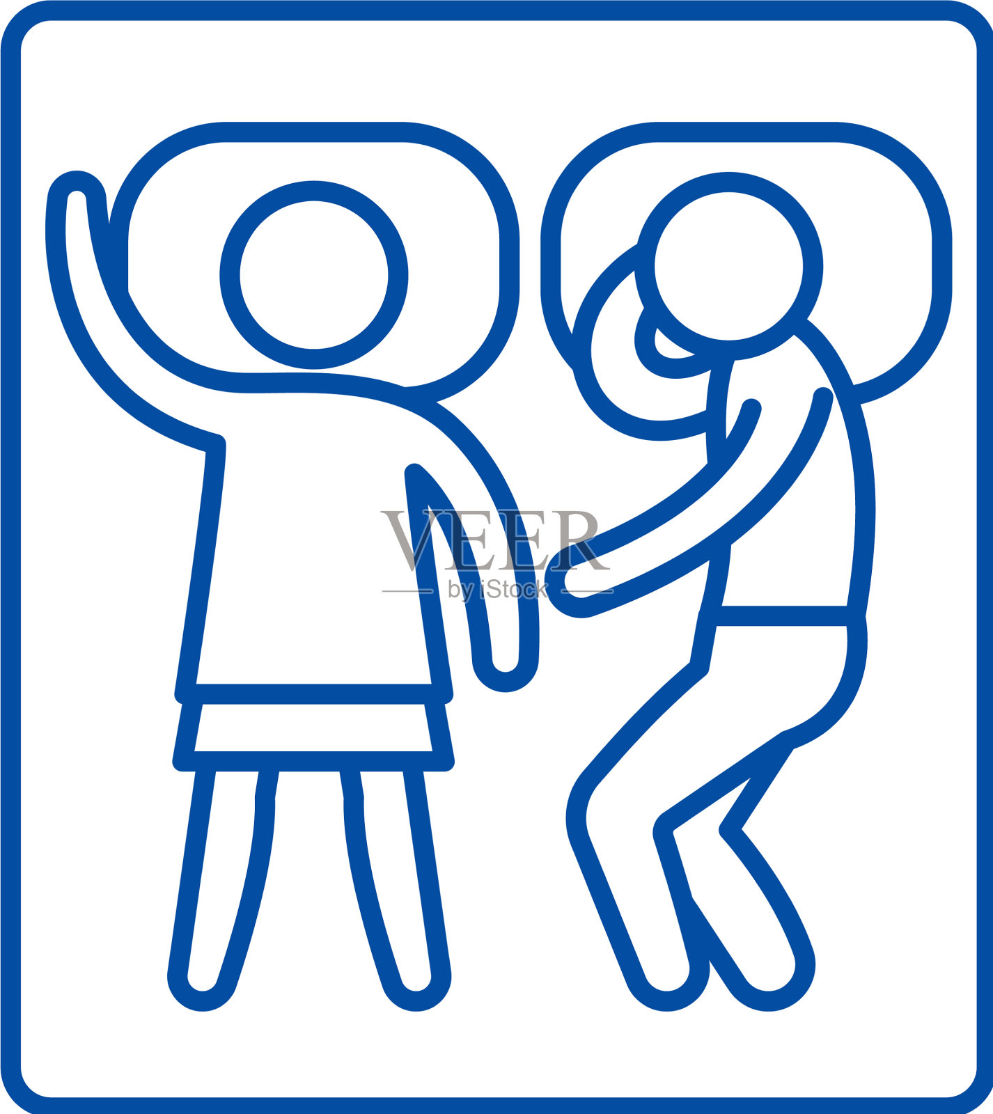 睡在双人床上，图标概念睡在上面设计元素图片