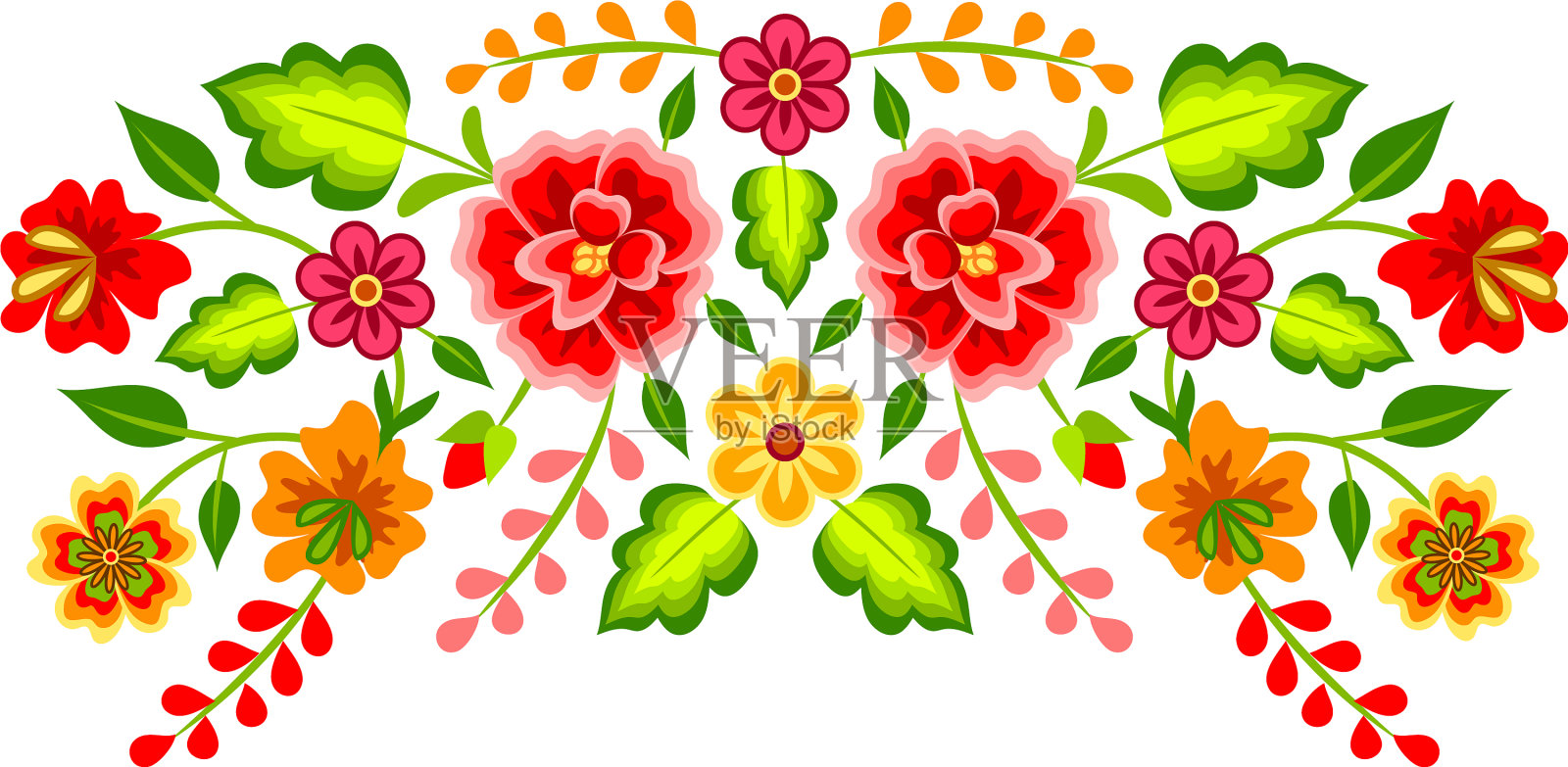 墨西哥的花卉图案设计元素图片