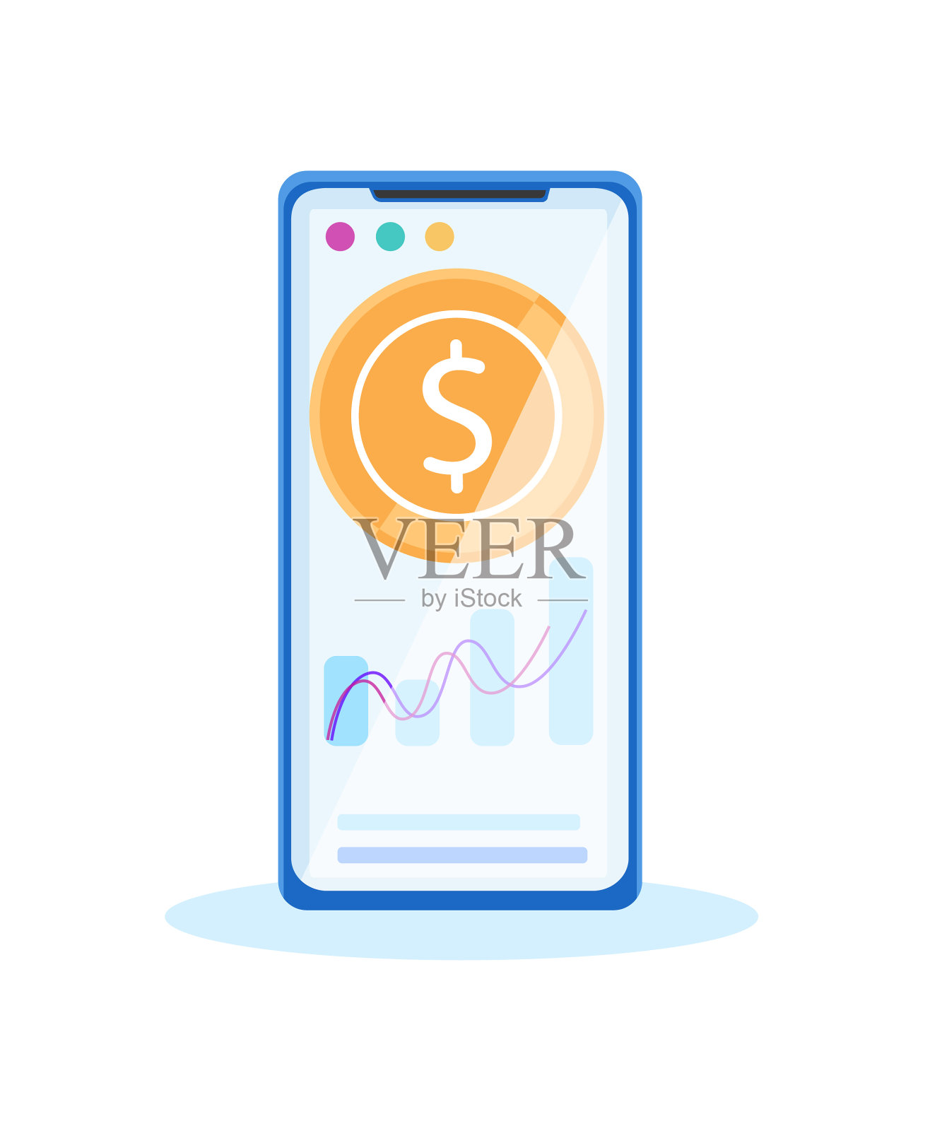 货币波动移动互联网银行横幅设计元素图片