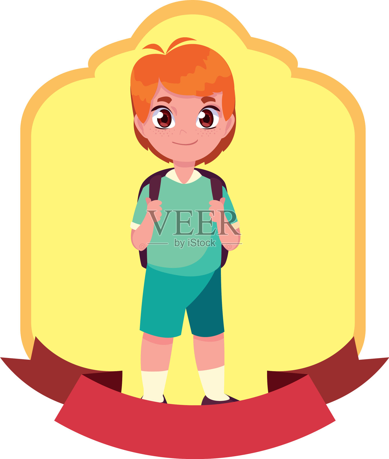 有书包徽章设计的男生设计元素图片