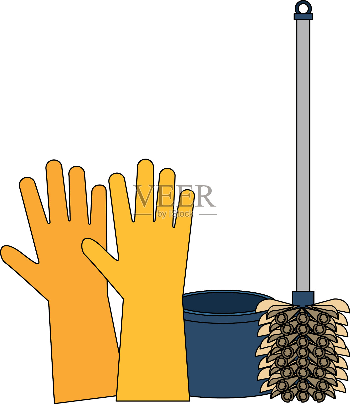 设置清洗设备和产品插画图片素材