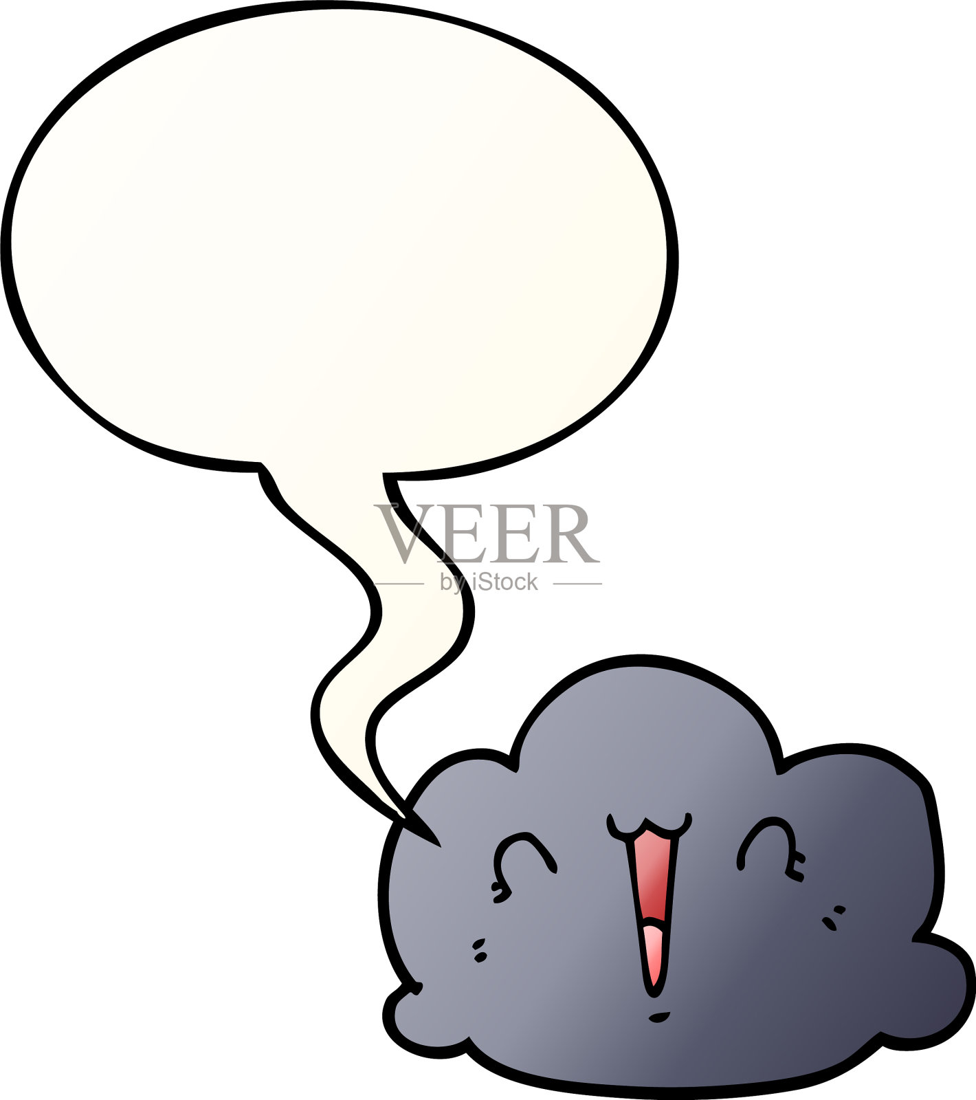 快乐云卡通，言语泡泡在顺口设计元素图片