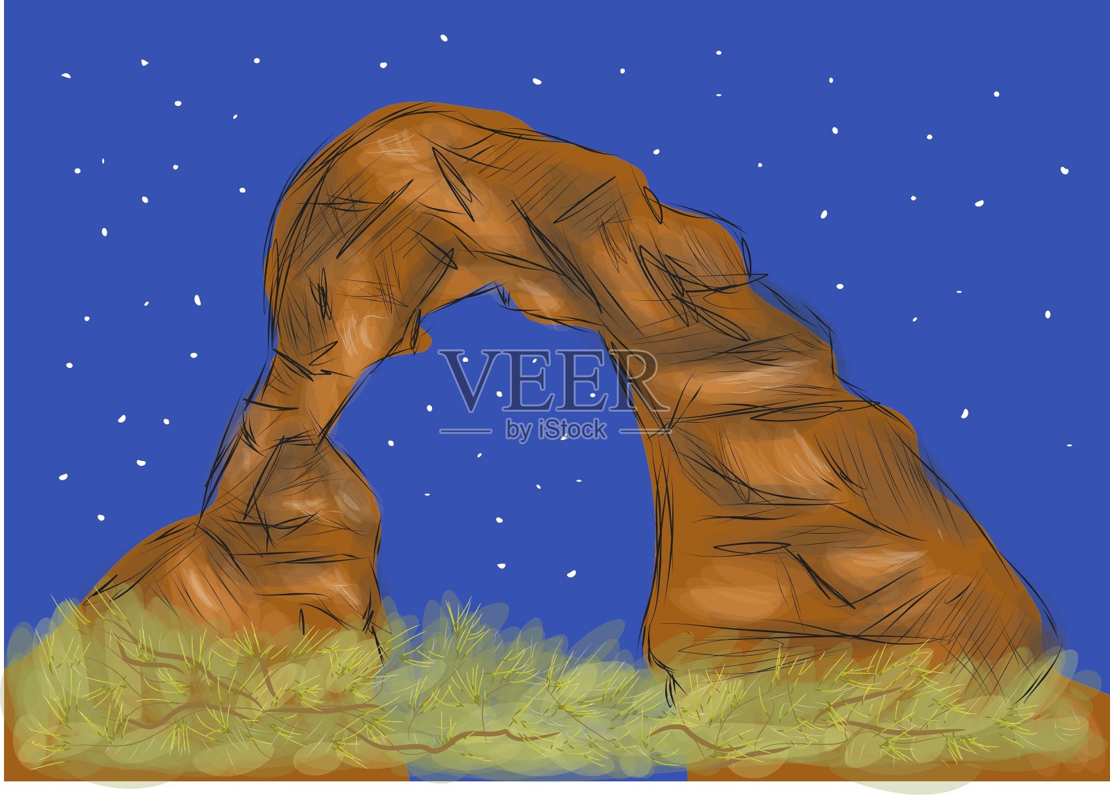 拱门国家公园插画图片素材