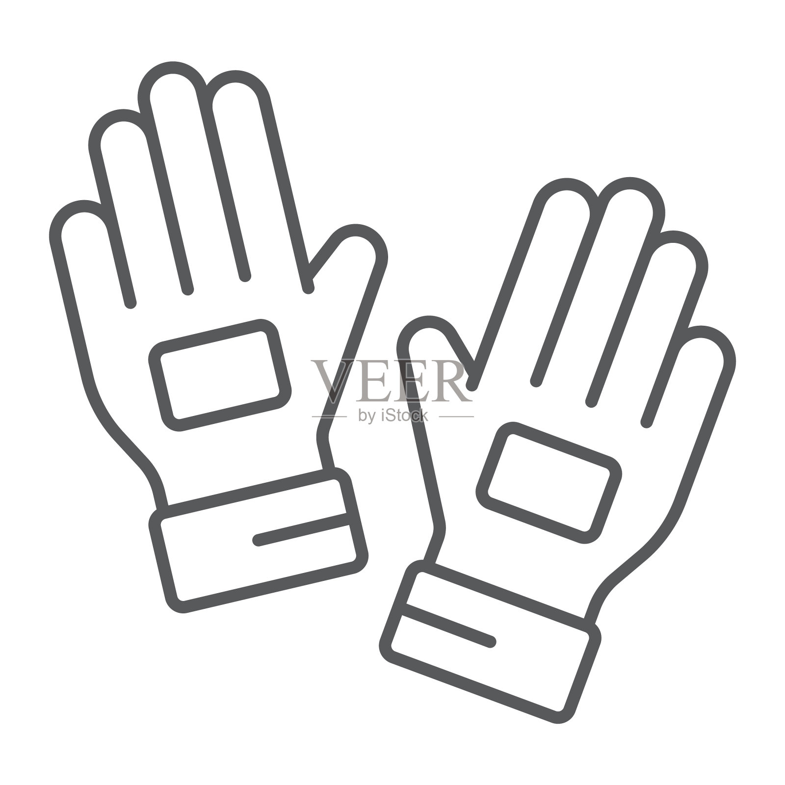 守门员手套细线和图标衣服设计元素图片