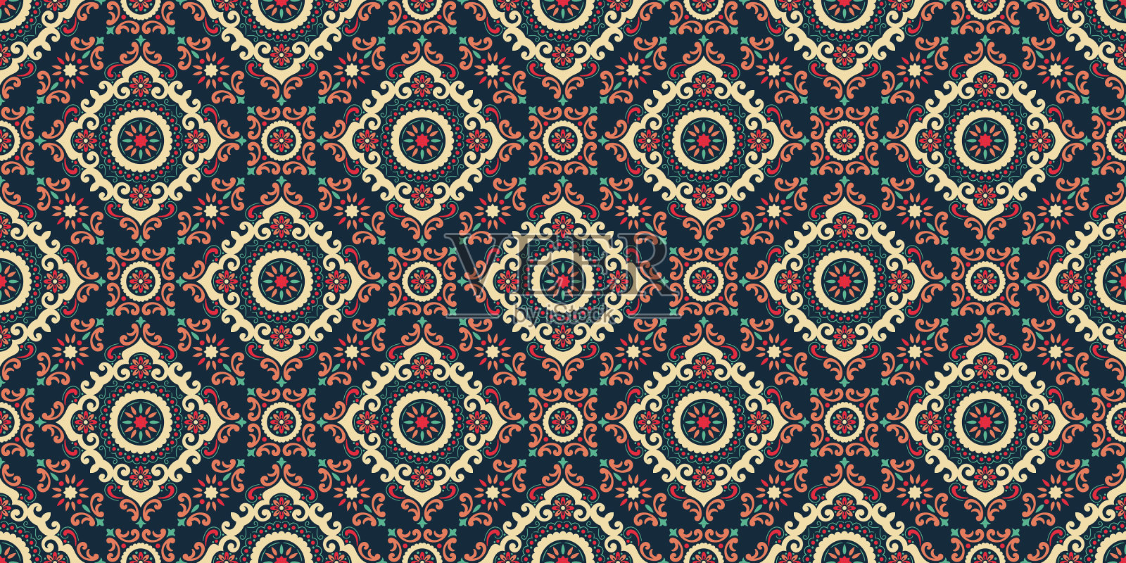 织锦无缝图案背景优雅插画图片素材