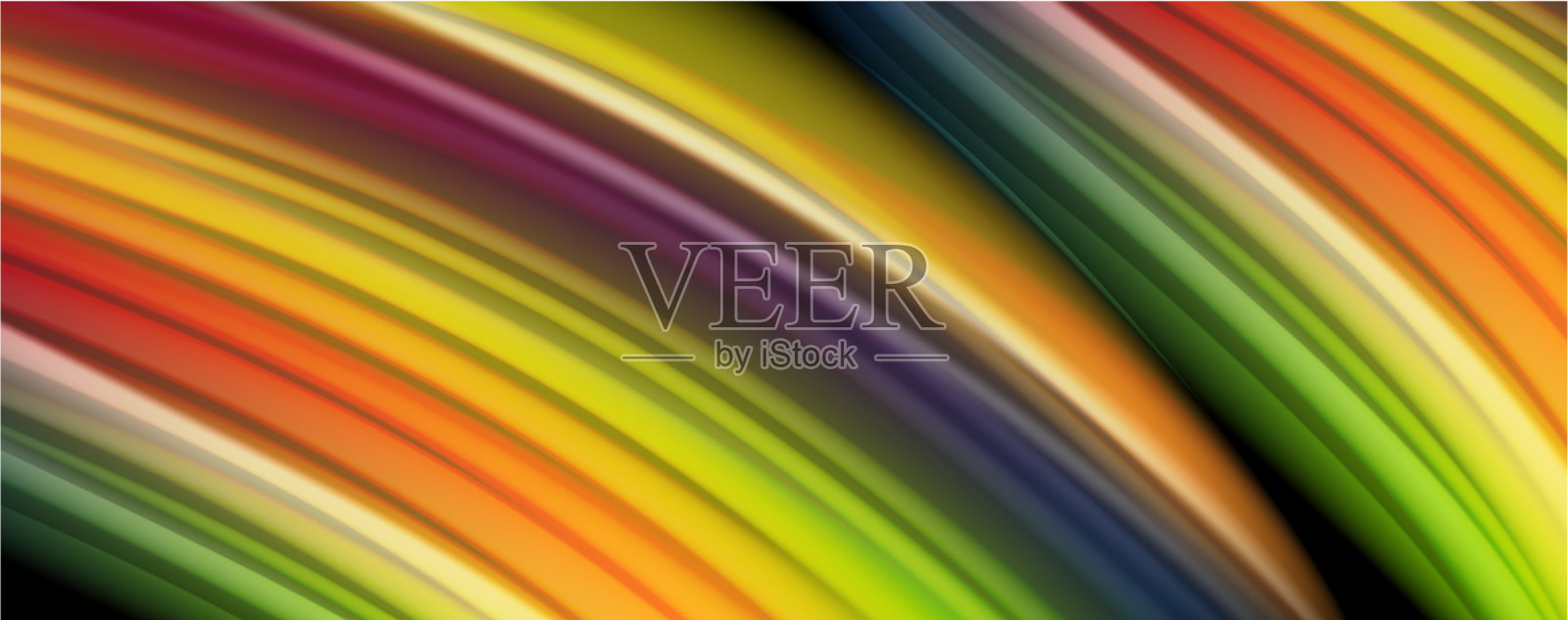 流动液体颜色-现代色彩流动插画图片素材