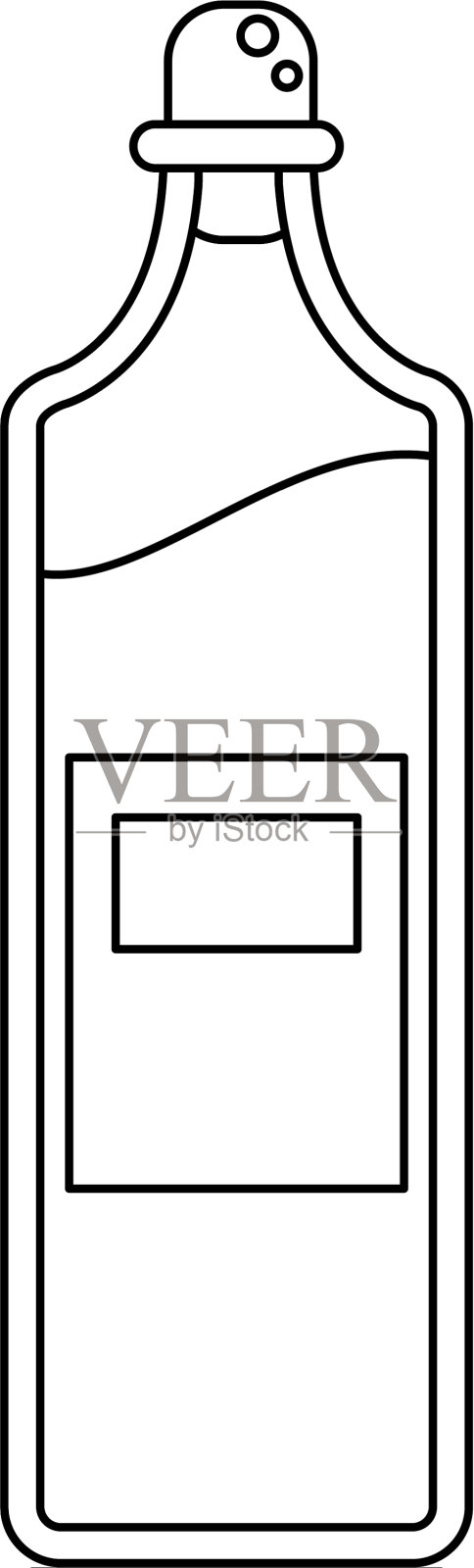 橄榄油瓶隔离在黑色和白色插画图片素材