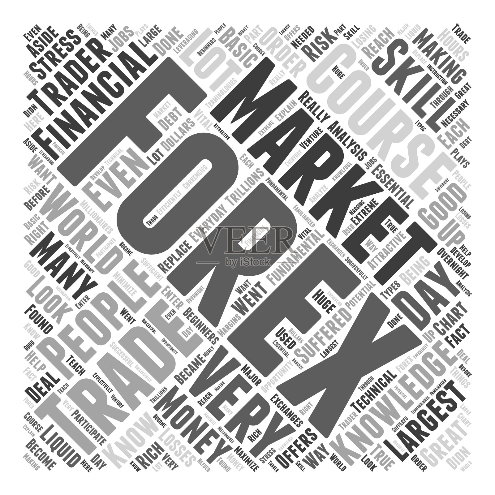 外汇交易课程词云概念设计元素图片