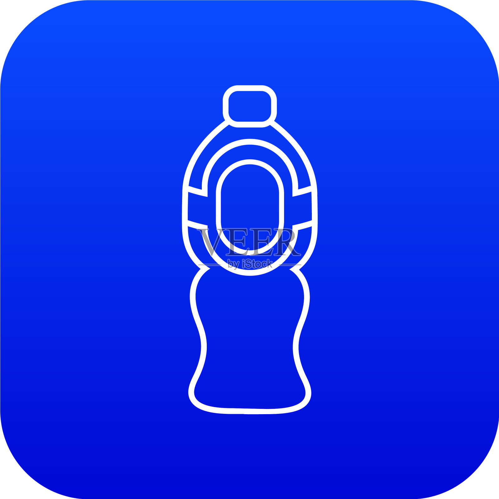 瓶汁图标蓝色图标素材