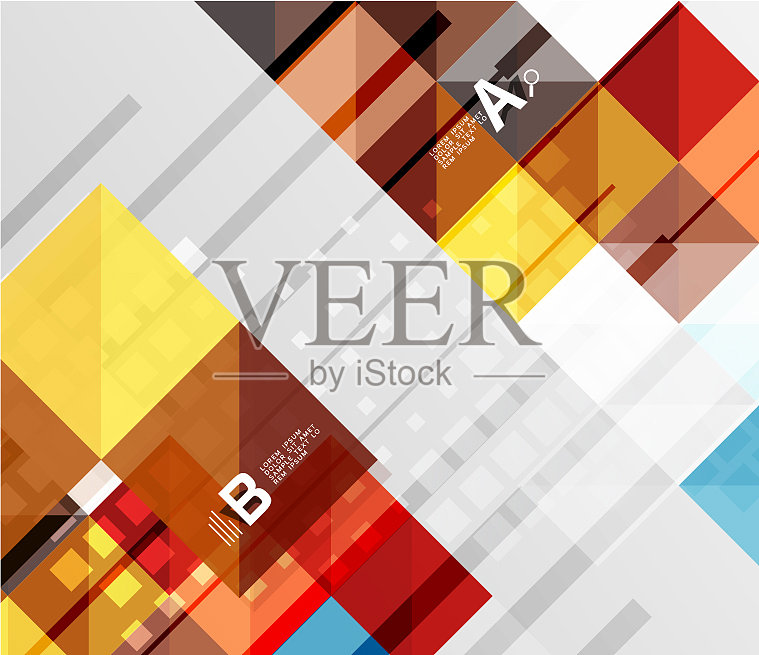 现代几何方形旗帜极简主义插画图片素材