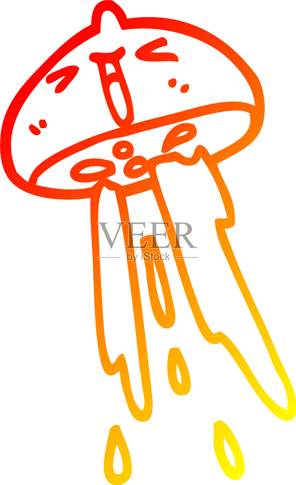 温梯度线绘制卡通喷射柠檬设计元素图片