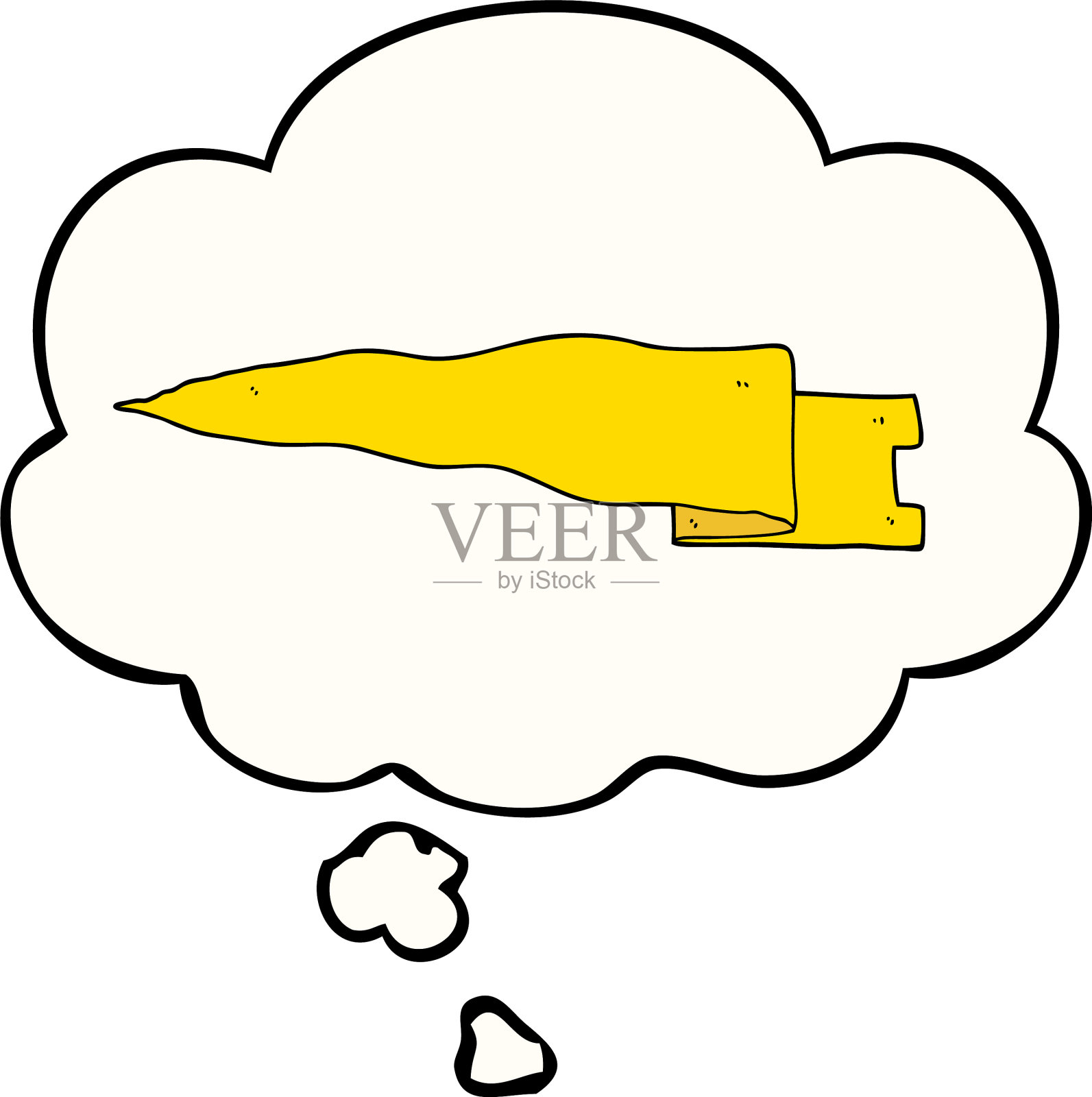 卡通挥舞旗帜和思想泡泡设计元素图片