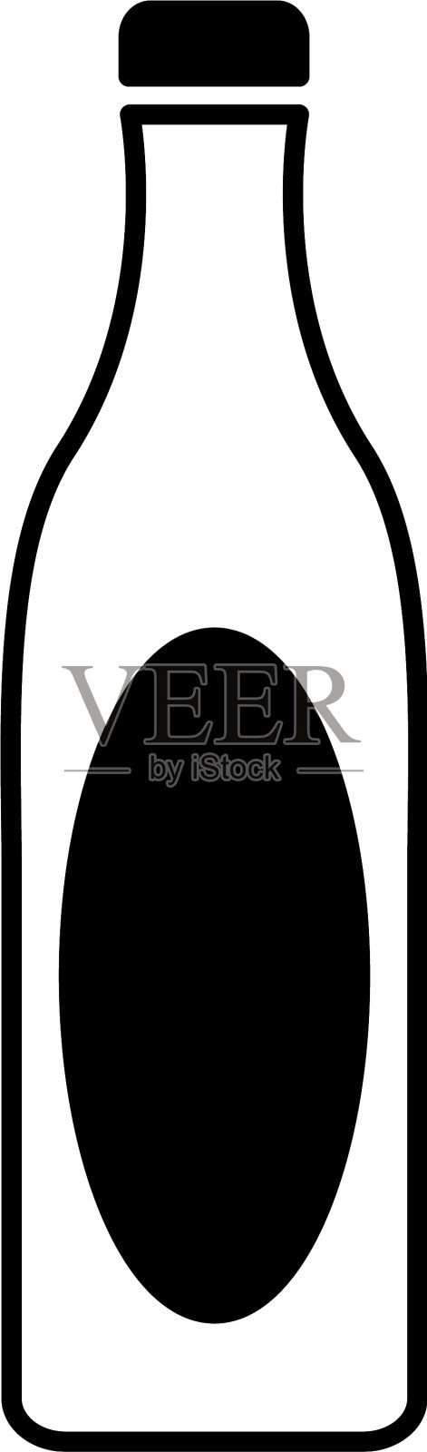 瓶饮剪影孤立图标设计元素图片