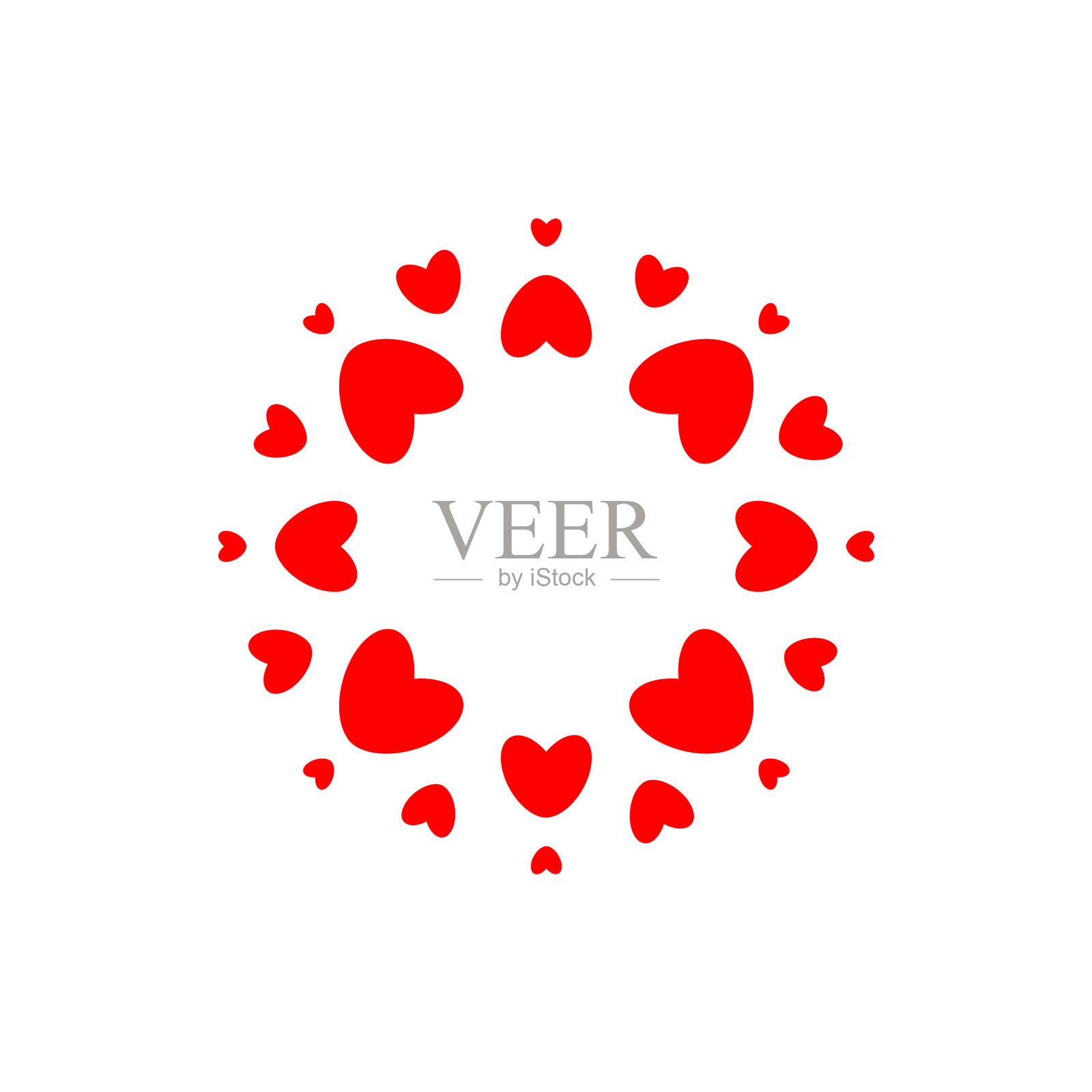 抽象爱心标志圆心形框为图标素材