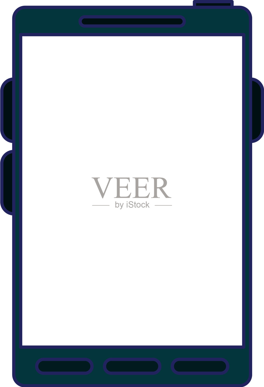 智能手机移动技术蓝线插画图片素材