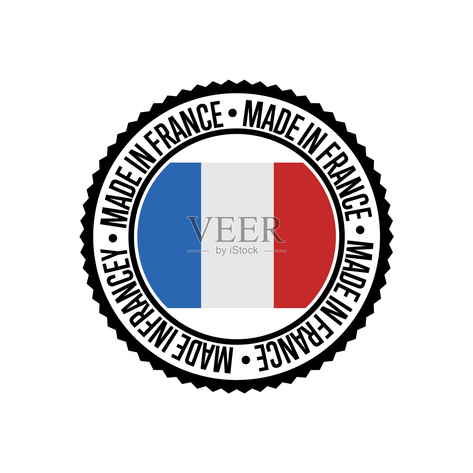 法国制造的圆形橡皮图章产品设计元素图片