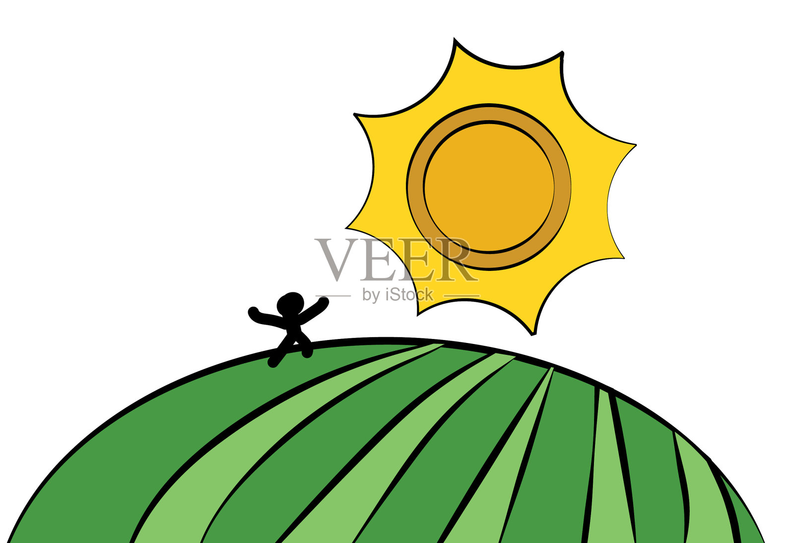 人们在灿烂的阳光或色彩下奔跑设计元素图片