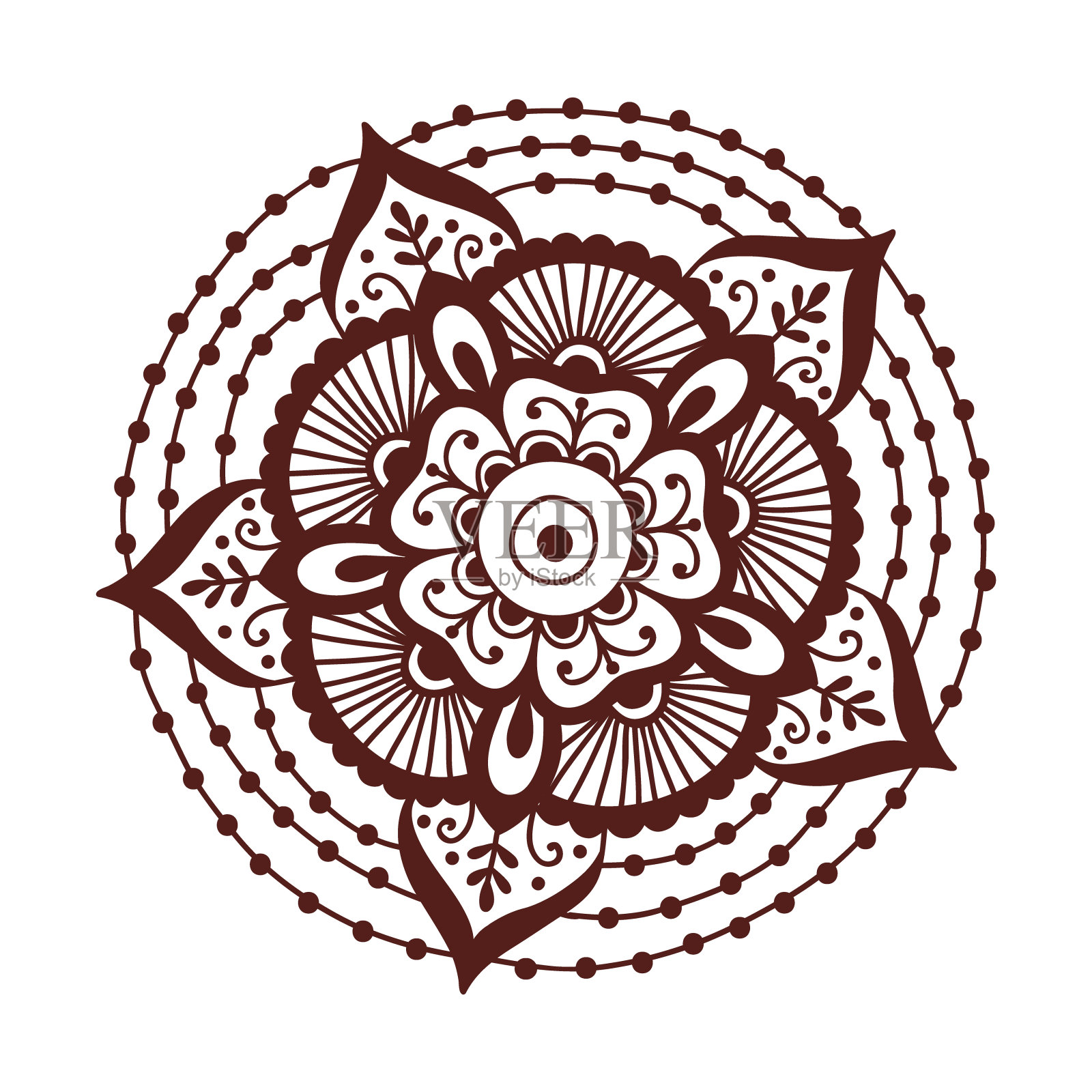 指甲花纹身曼海蒂花模板设计元素图片