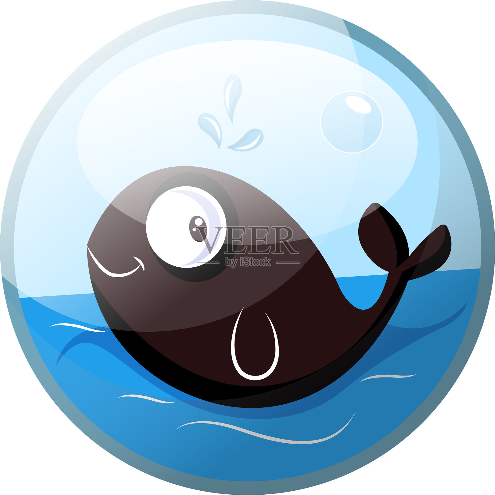 卡通人物一只棕色的鱼在微笑设计元素图片