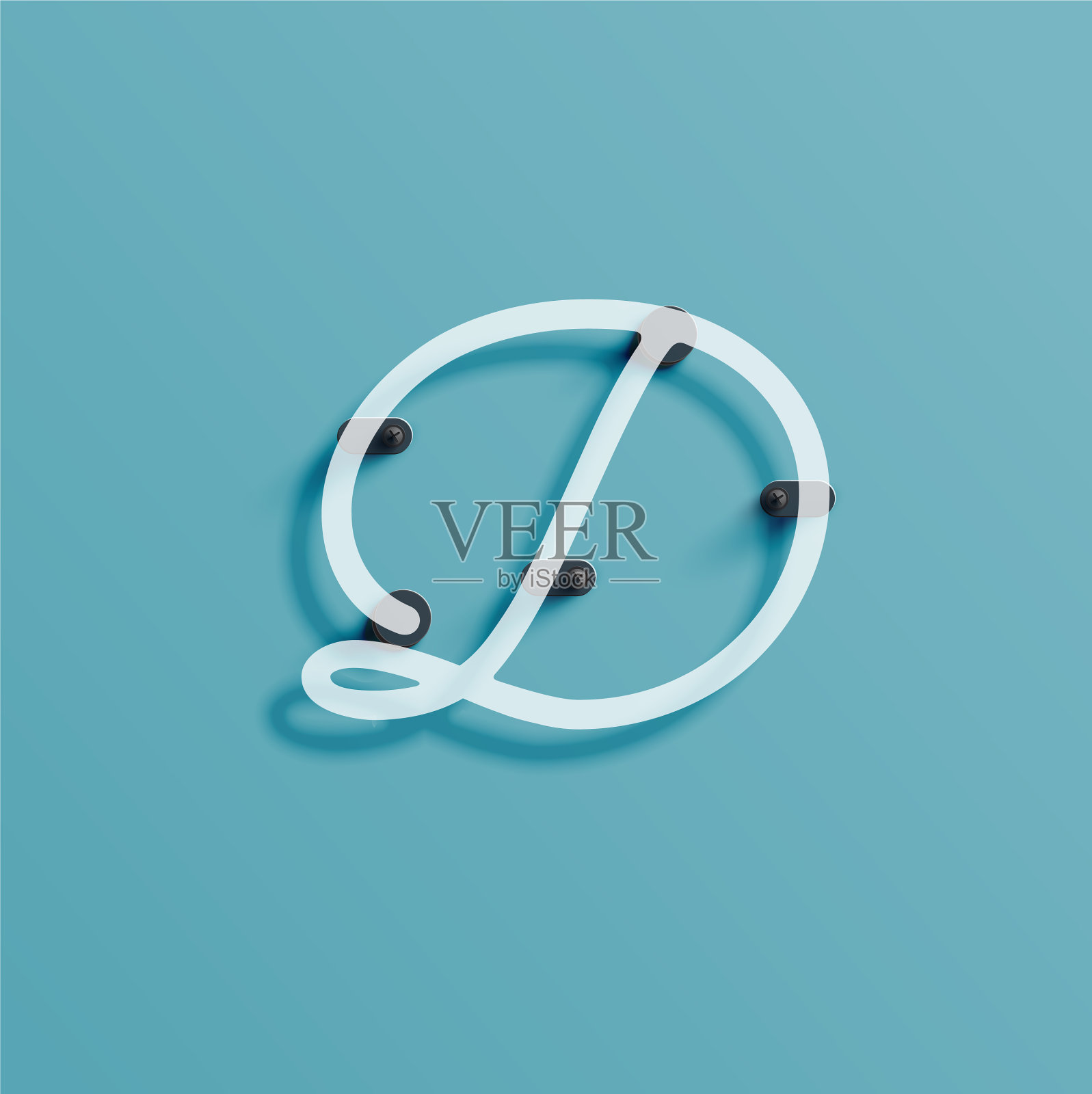 从排字的现实霓虹灯字符插画图片素材