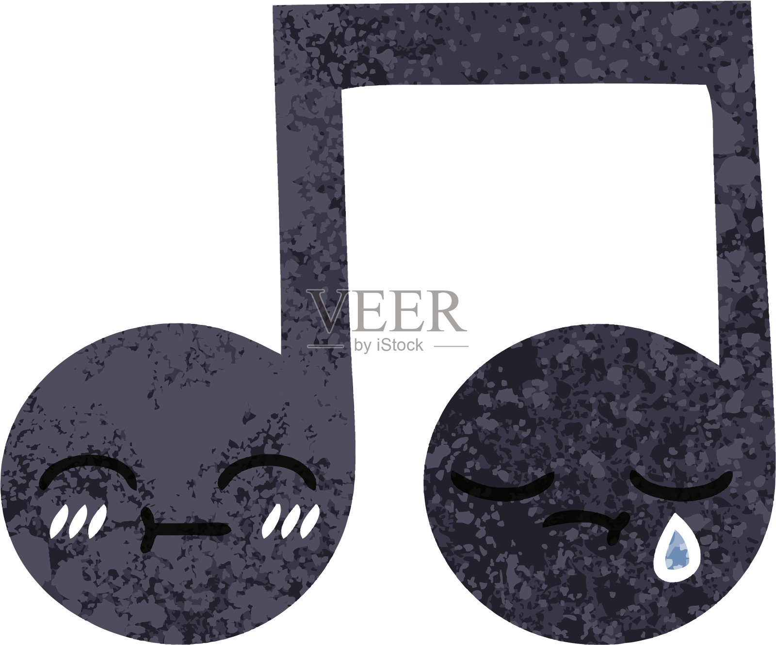 复古风格的卡通音符设计元素图片