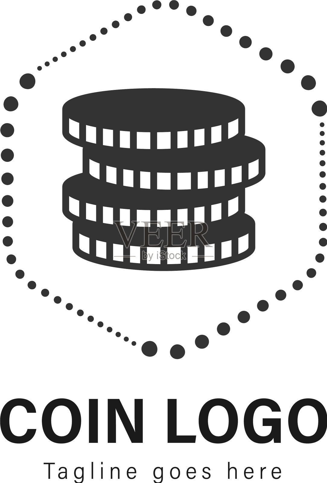 钱币标志模板设计具有现代感的钱币标志插画图片素材