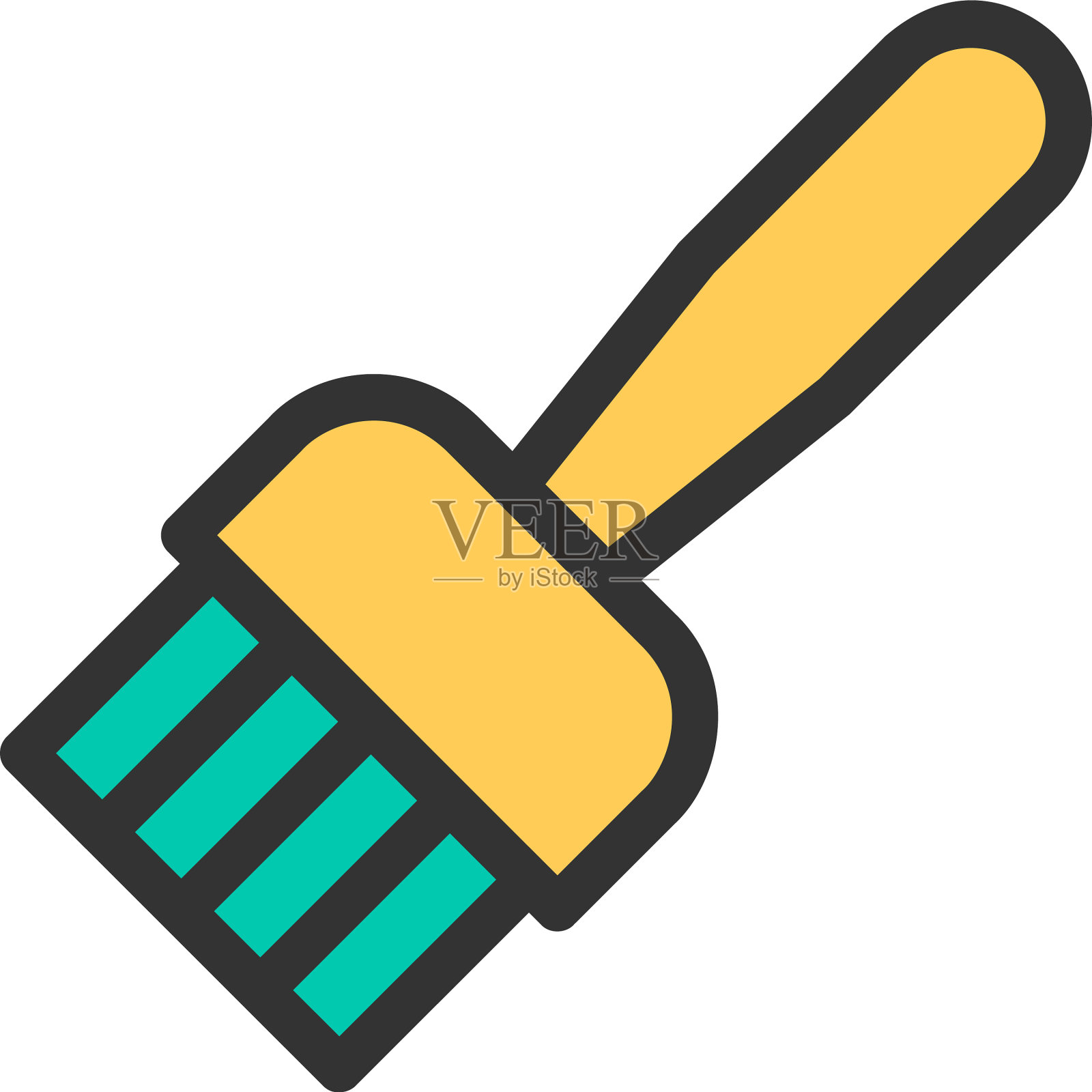 油漆笔刷图标设计文具图标设计图标素材