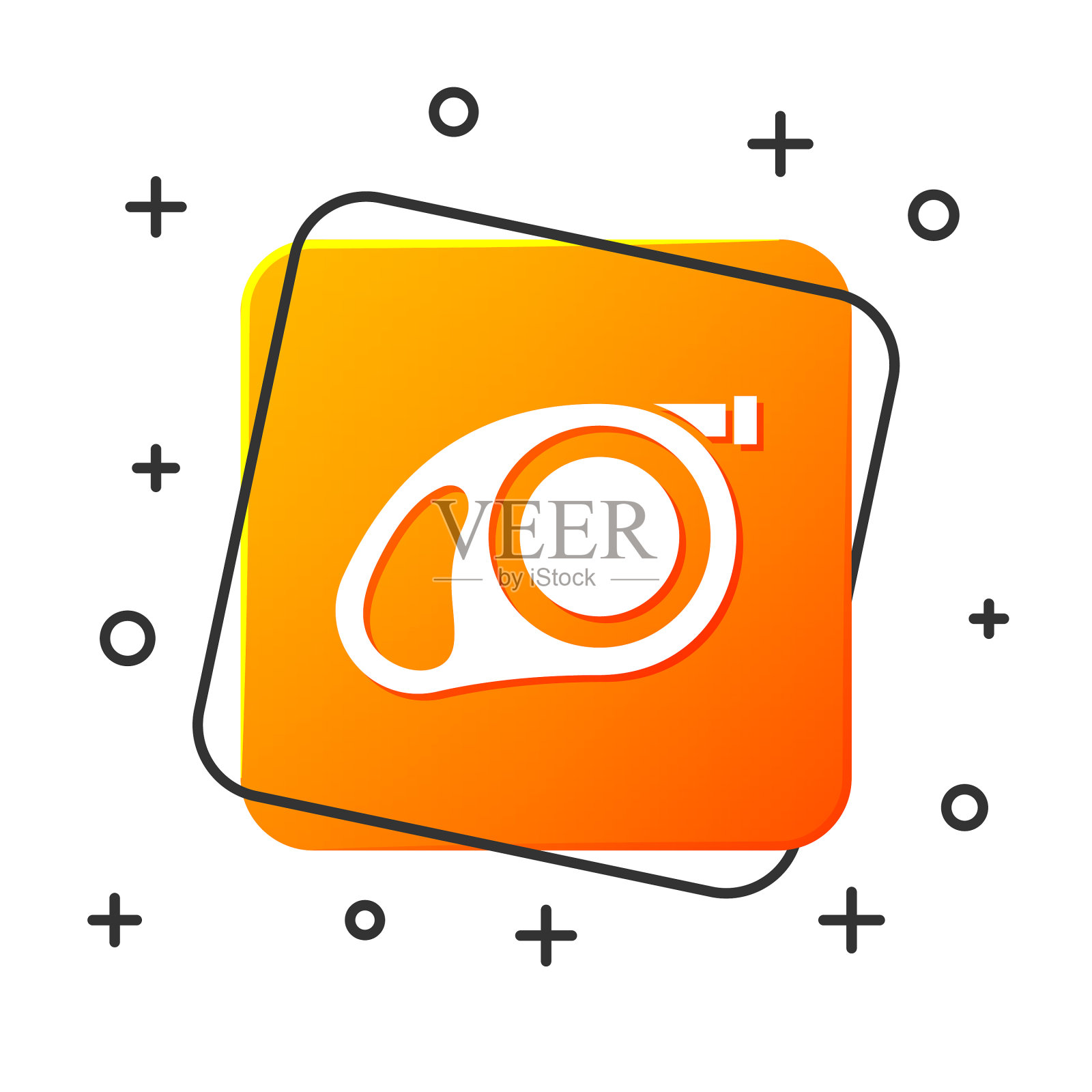 白色可伸缩绳带钩环图标图标素材