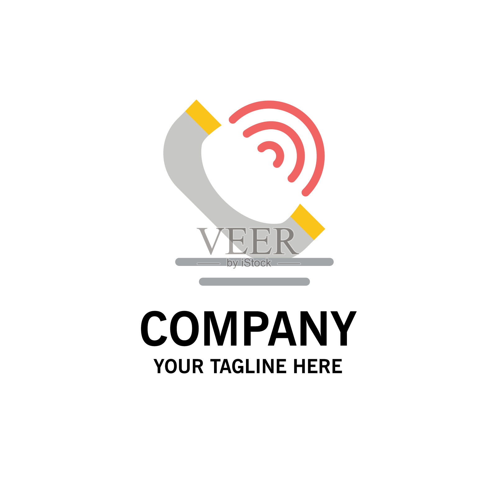 呼叫通信电话服务企业的标志插画图片素材