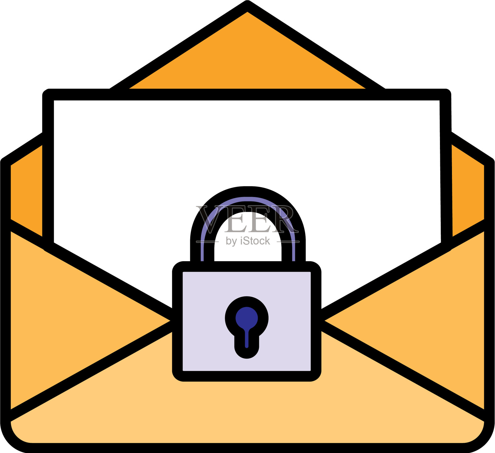 带挂锁的信封邮件设计元素图片