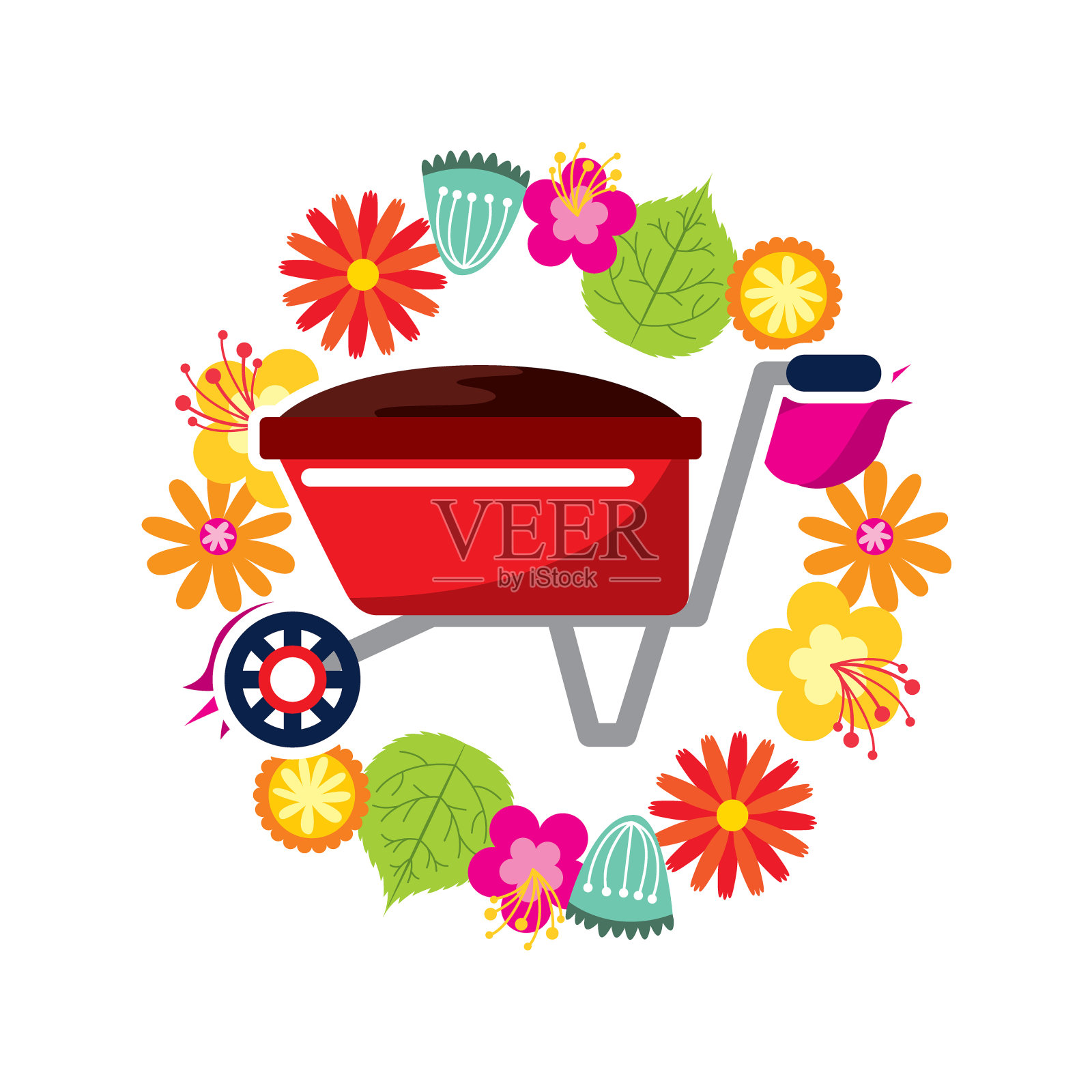 美丽的花园平面图标设计元素图片