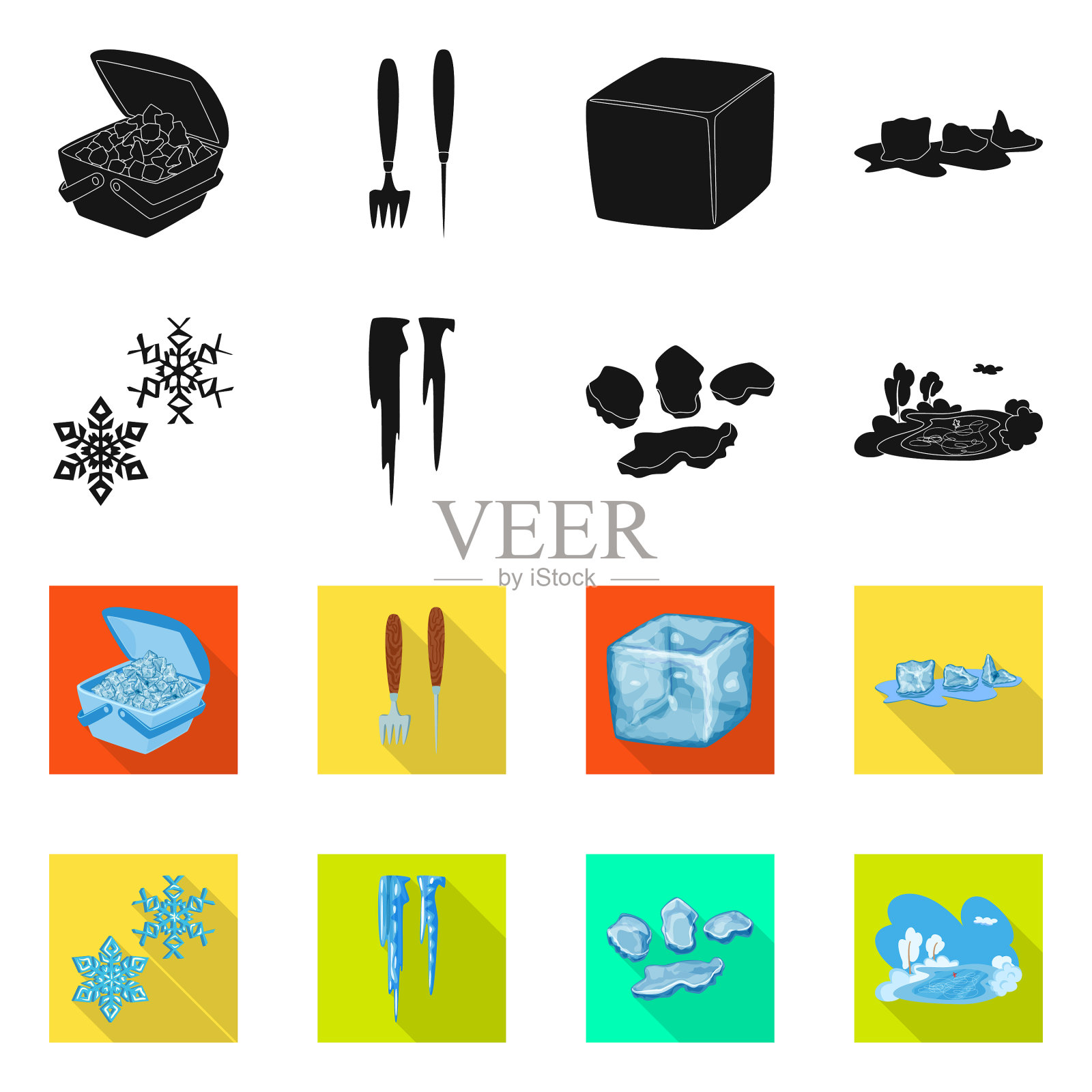 纹理和冻结图标插画图片素材