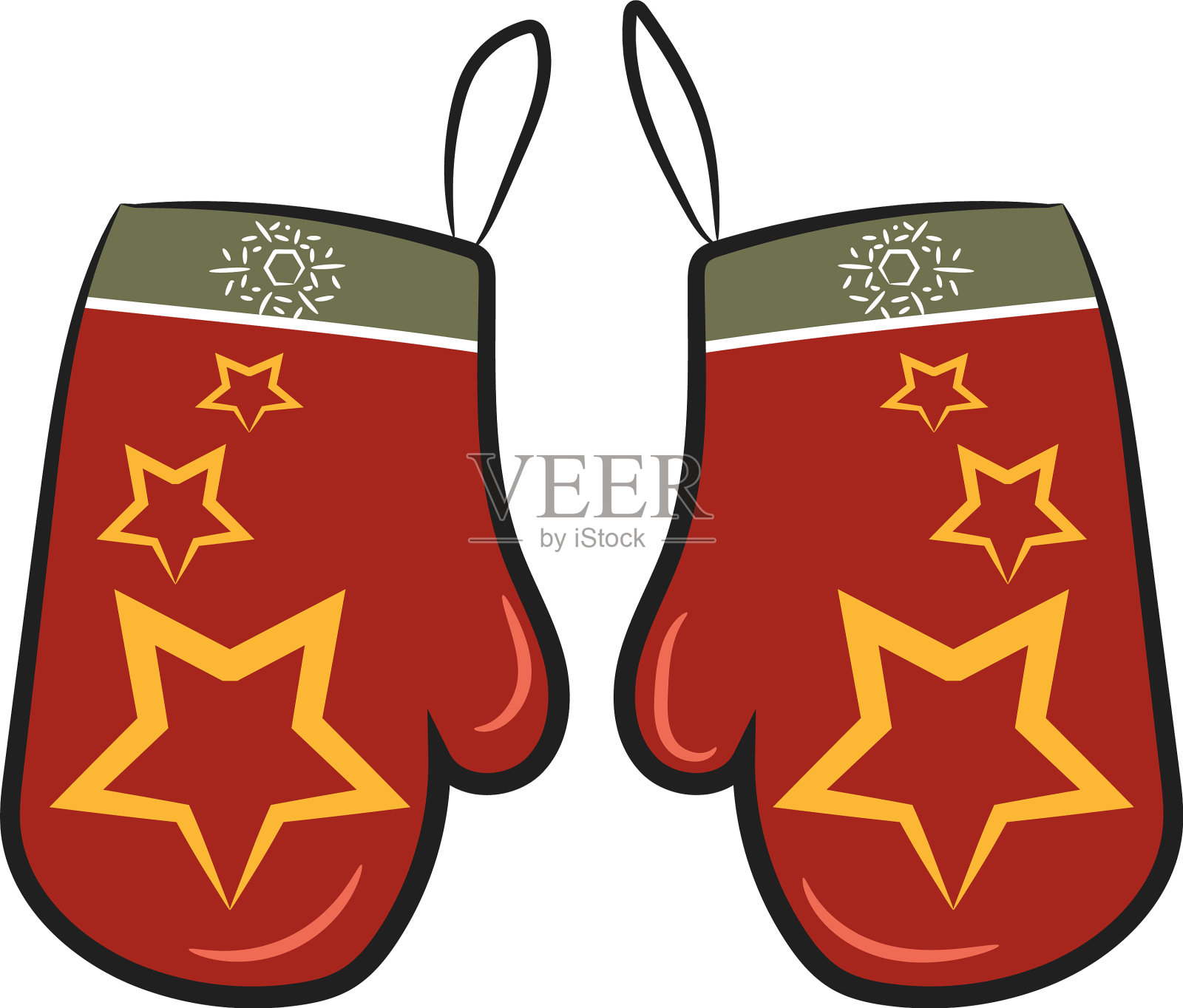 圣诞装饰手套或颜色设计元素图片