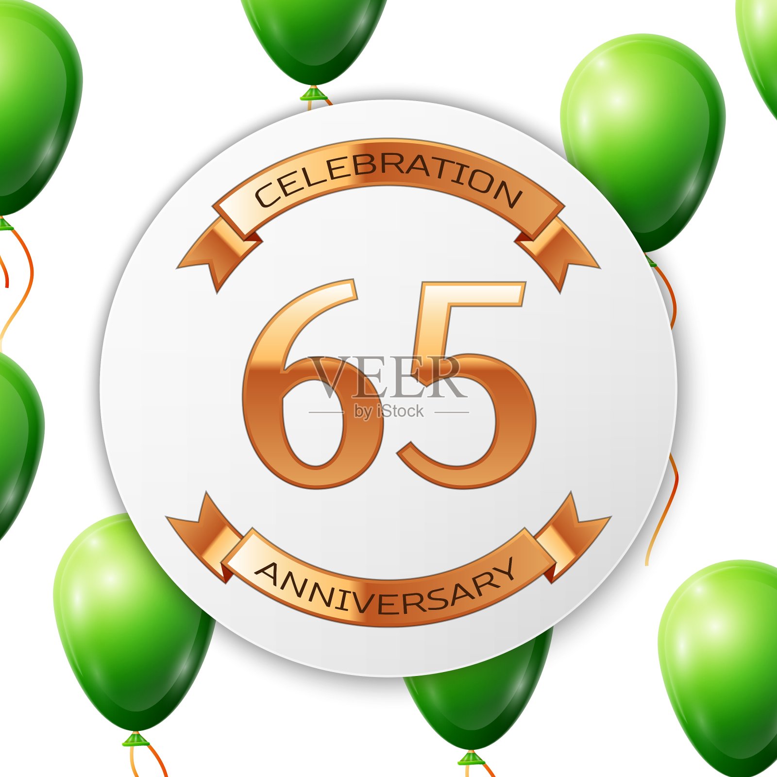 黄金数字65周年插画图片素材