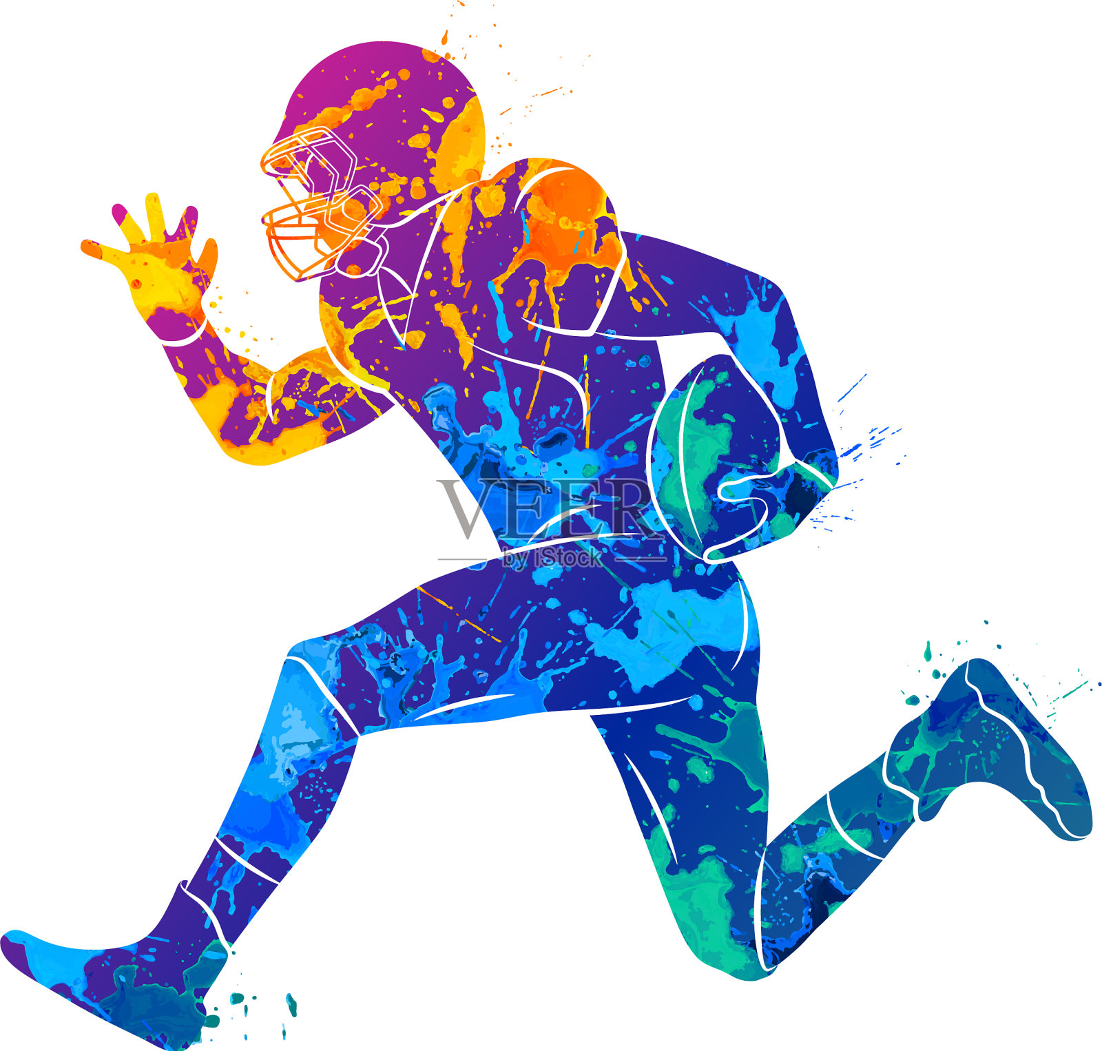 美式足球运动员设计元素图片