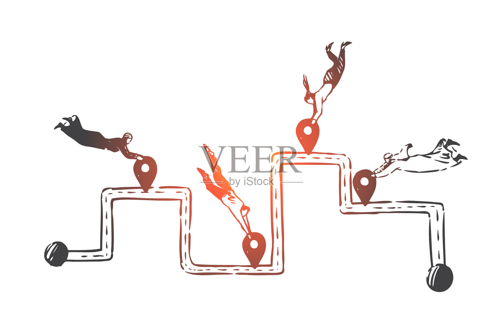 团队合作成功合作伙伴关系插画图片素材