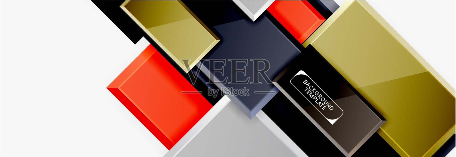 抽象的方形构成背景横幅插画图片素材